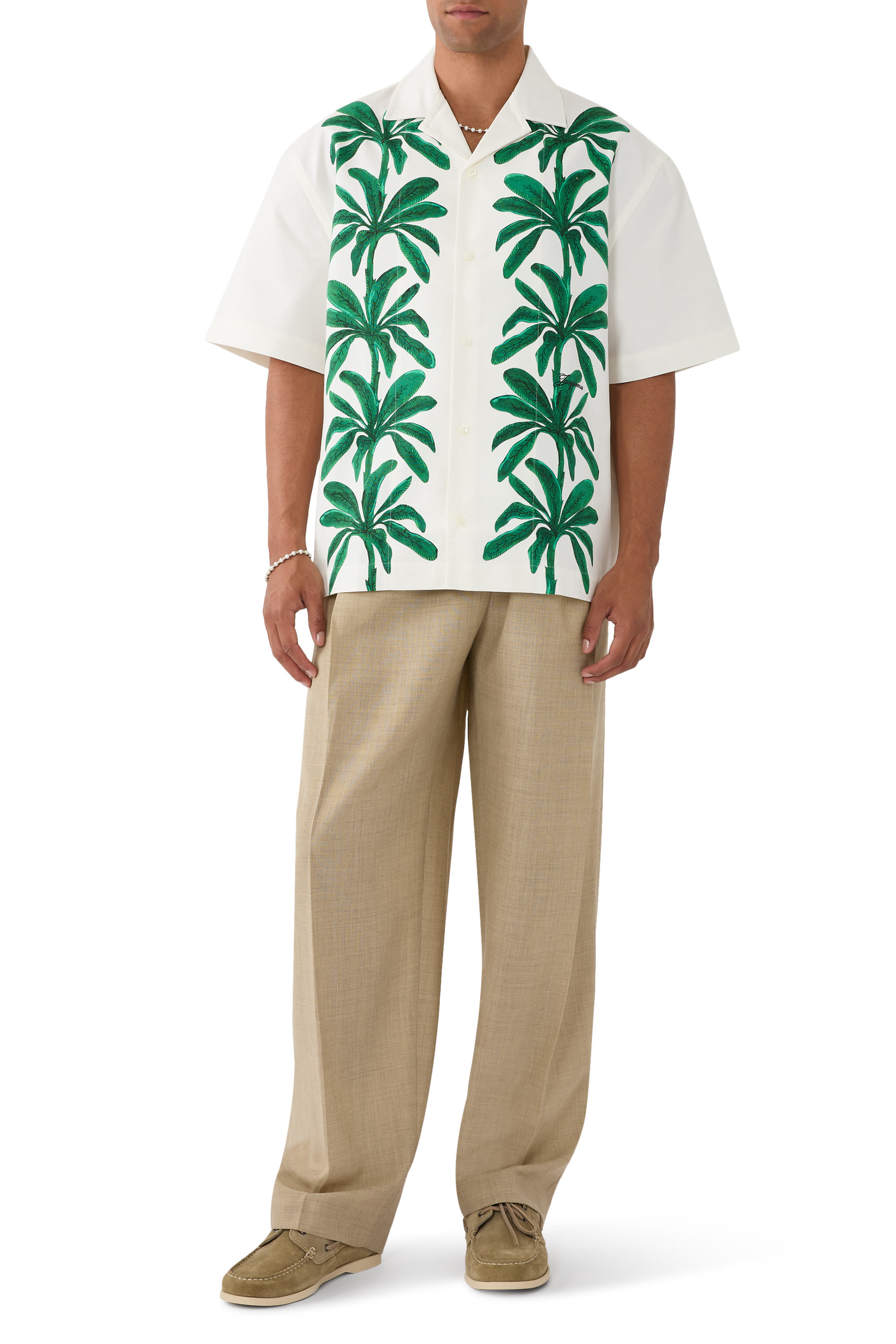 Painted Palm Trees Short-Sleeved Shirt
