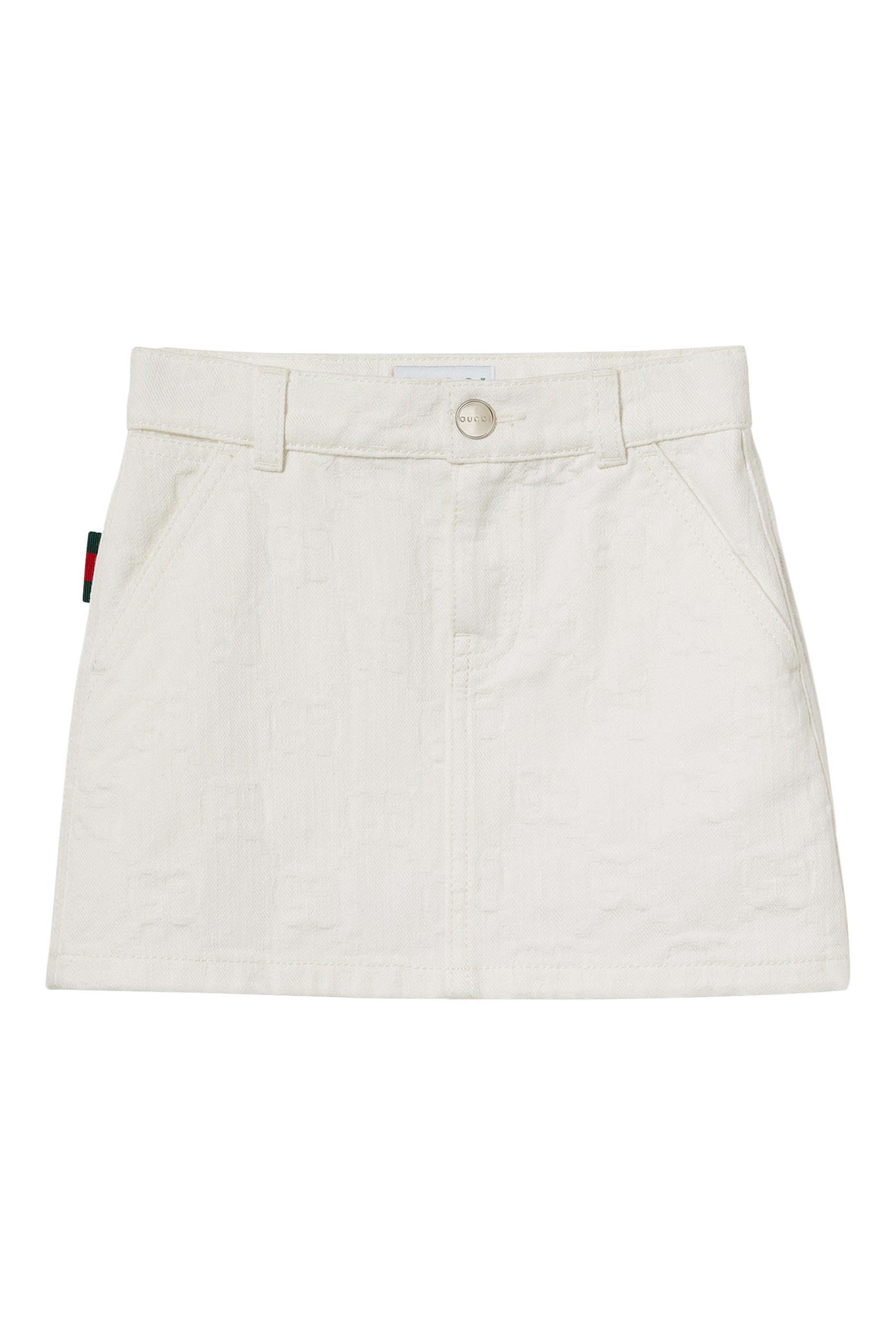 Kids GG Denim Skirt with Web