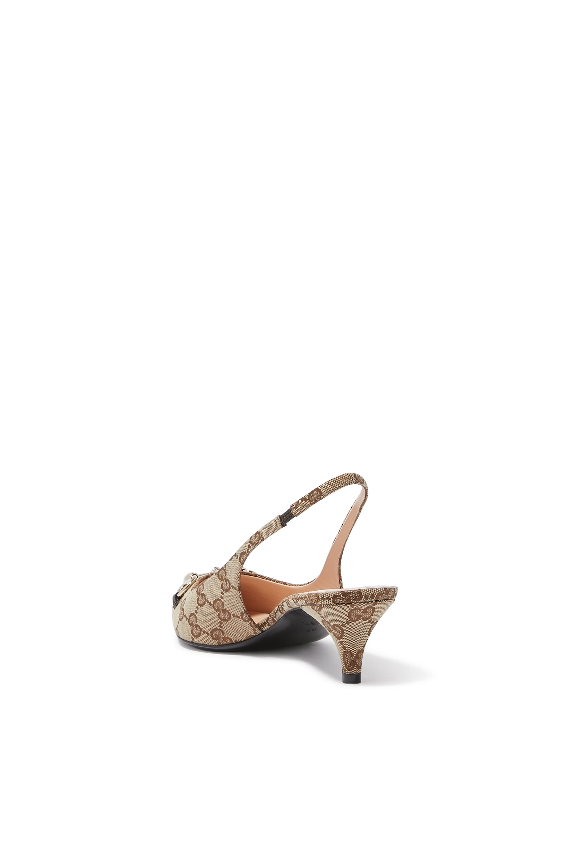 GG Canvas Slingback 45 Pumps