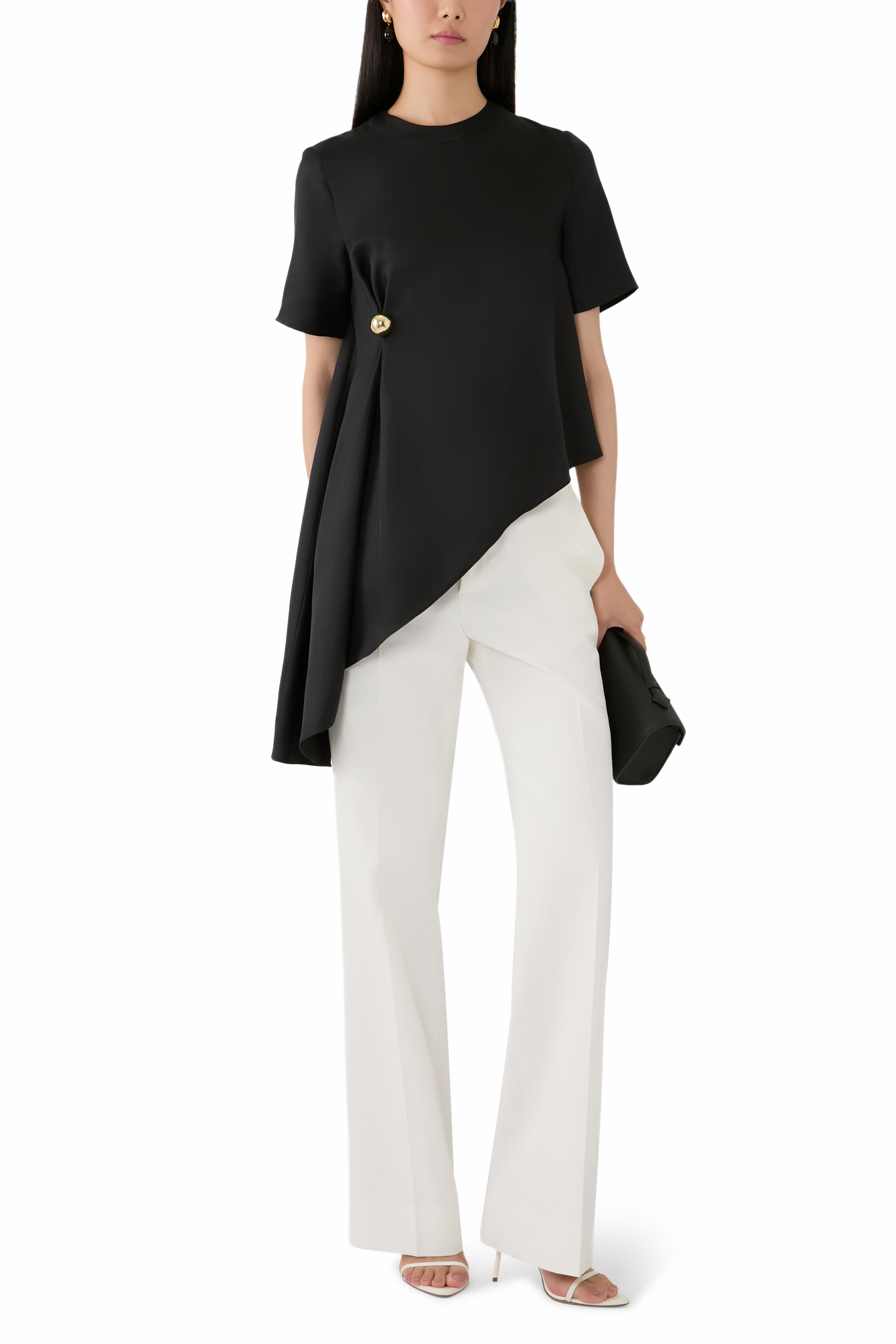 Madea Asymmetric Silk Twill Top