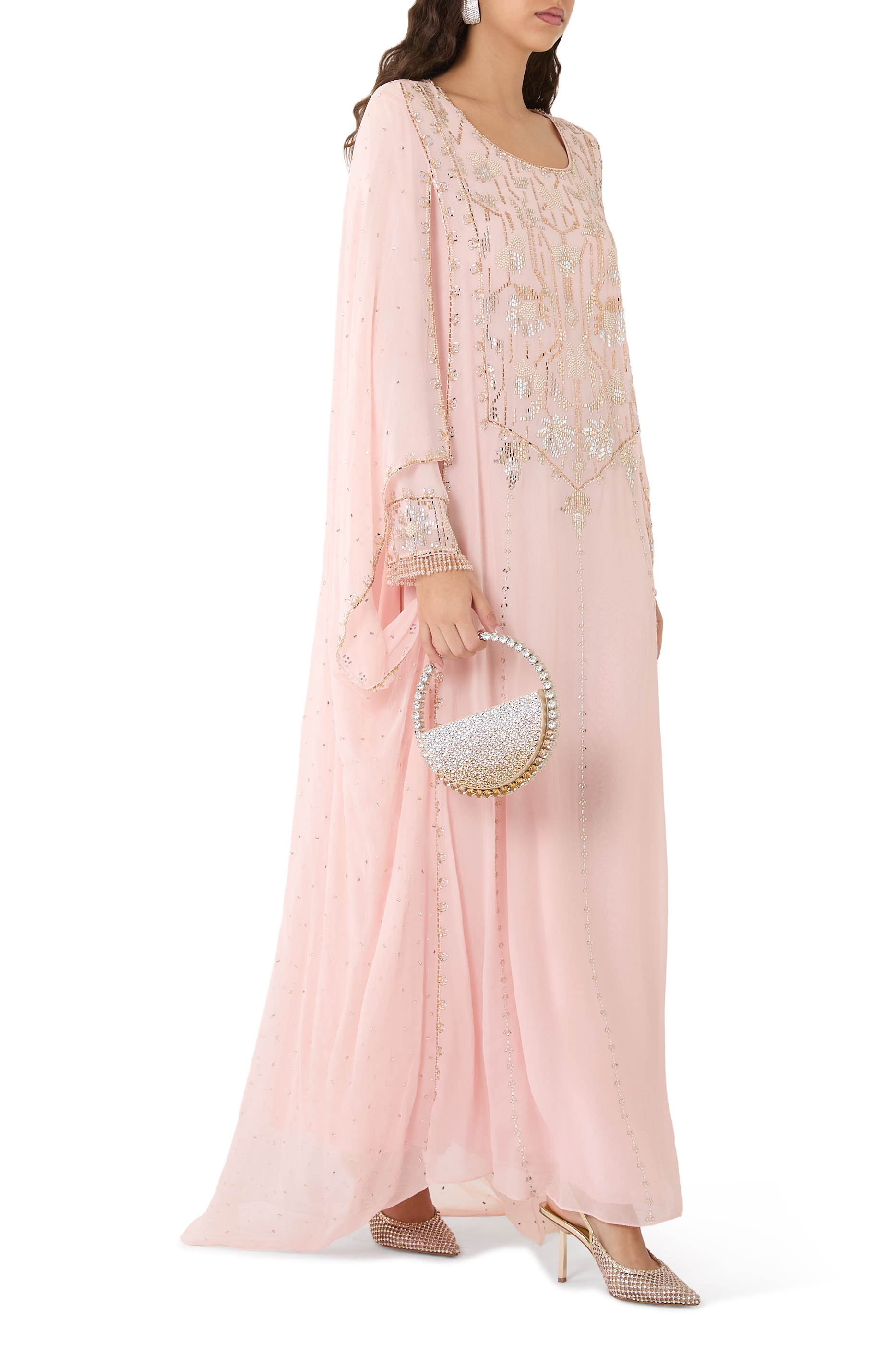 Viscose Organza Crystal Work Thobe Kaftan