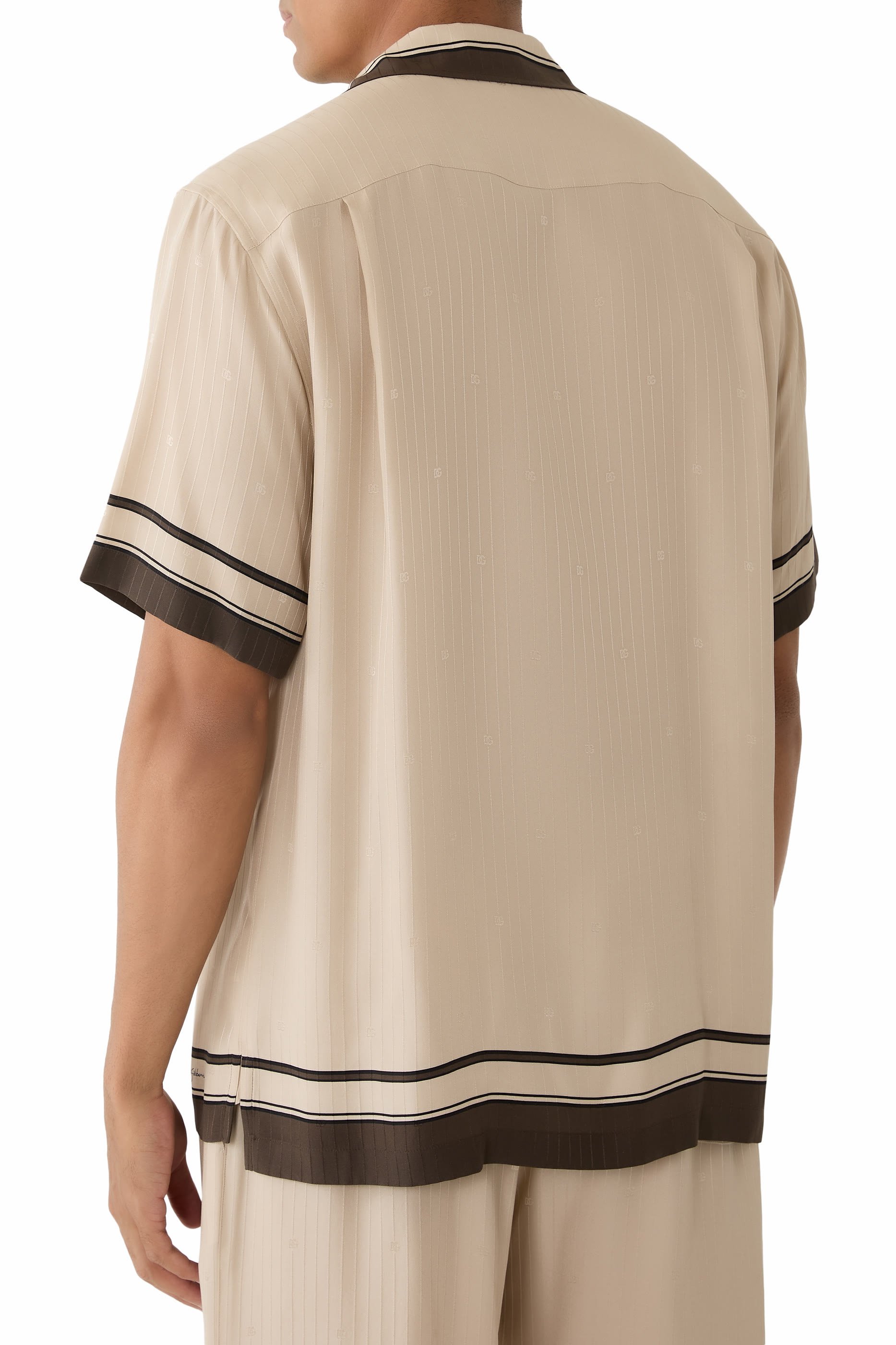 Logo-Print Striped Jacquard Martini Shirt