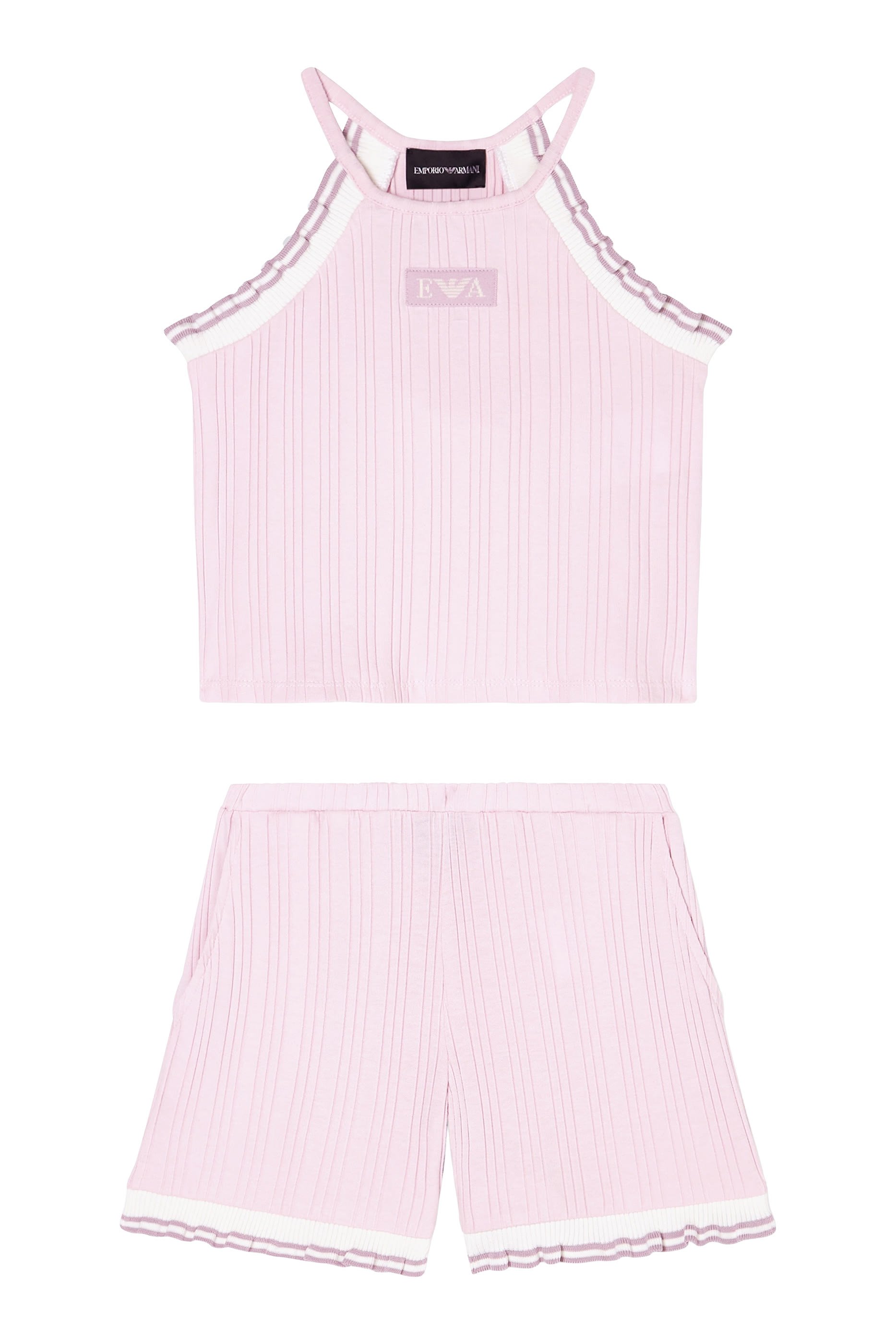 Kids Ribbed Knit Top & Shorts Set