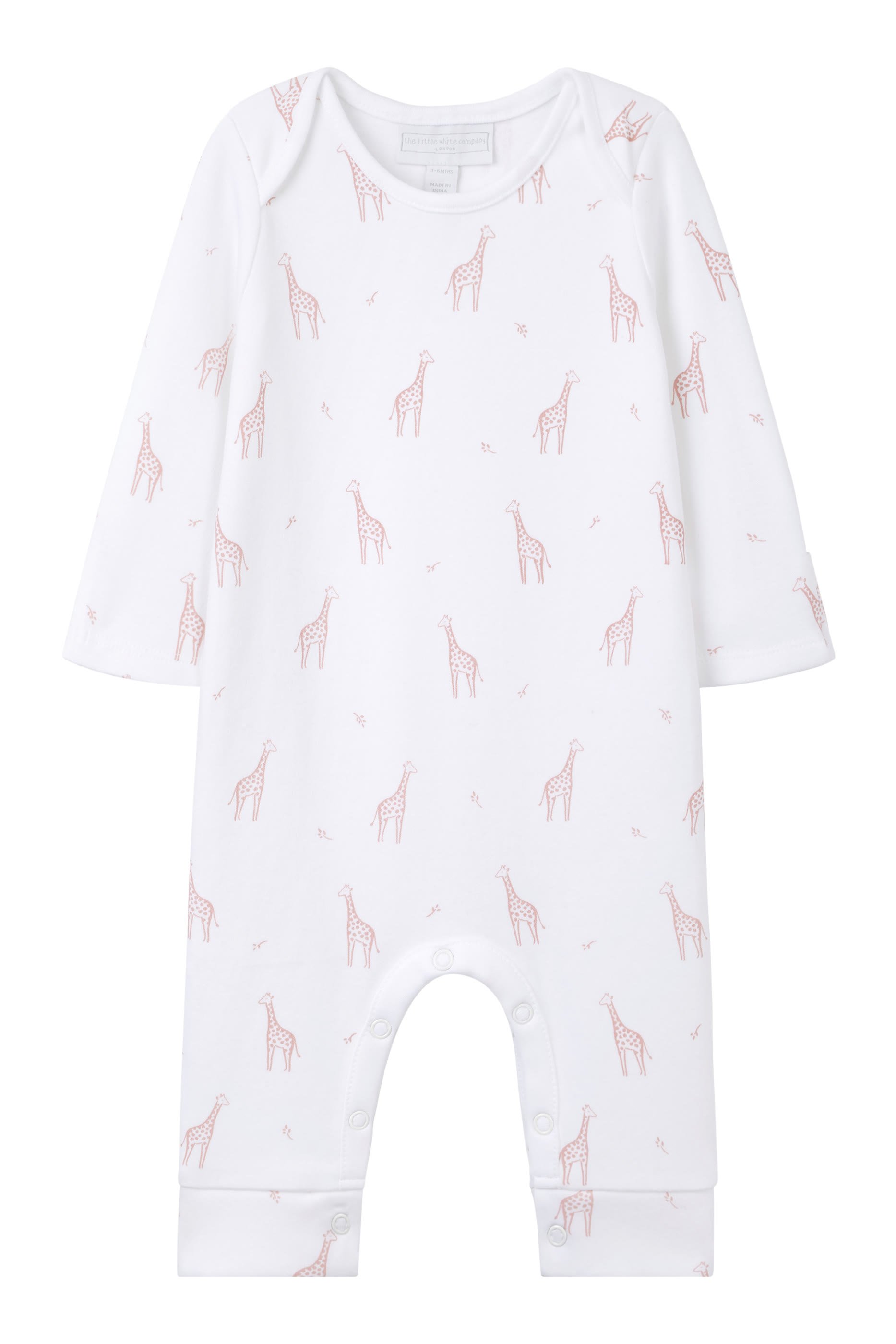 Kids Giraffe Print Organic Cotton Sleepsuit