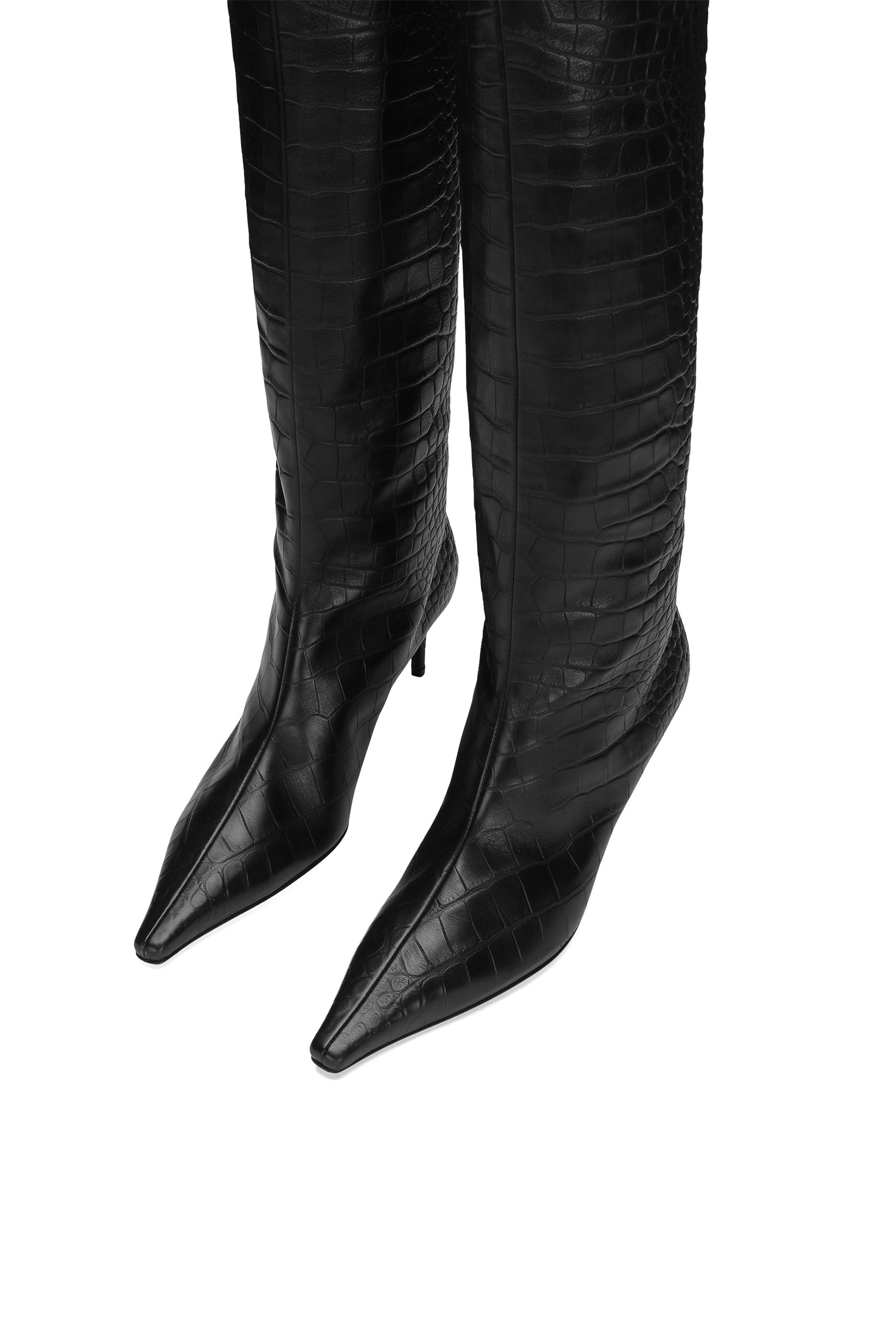 Crocodile-Print 105 Calfskin Boots