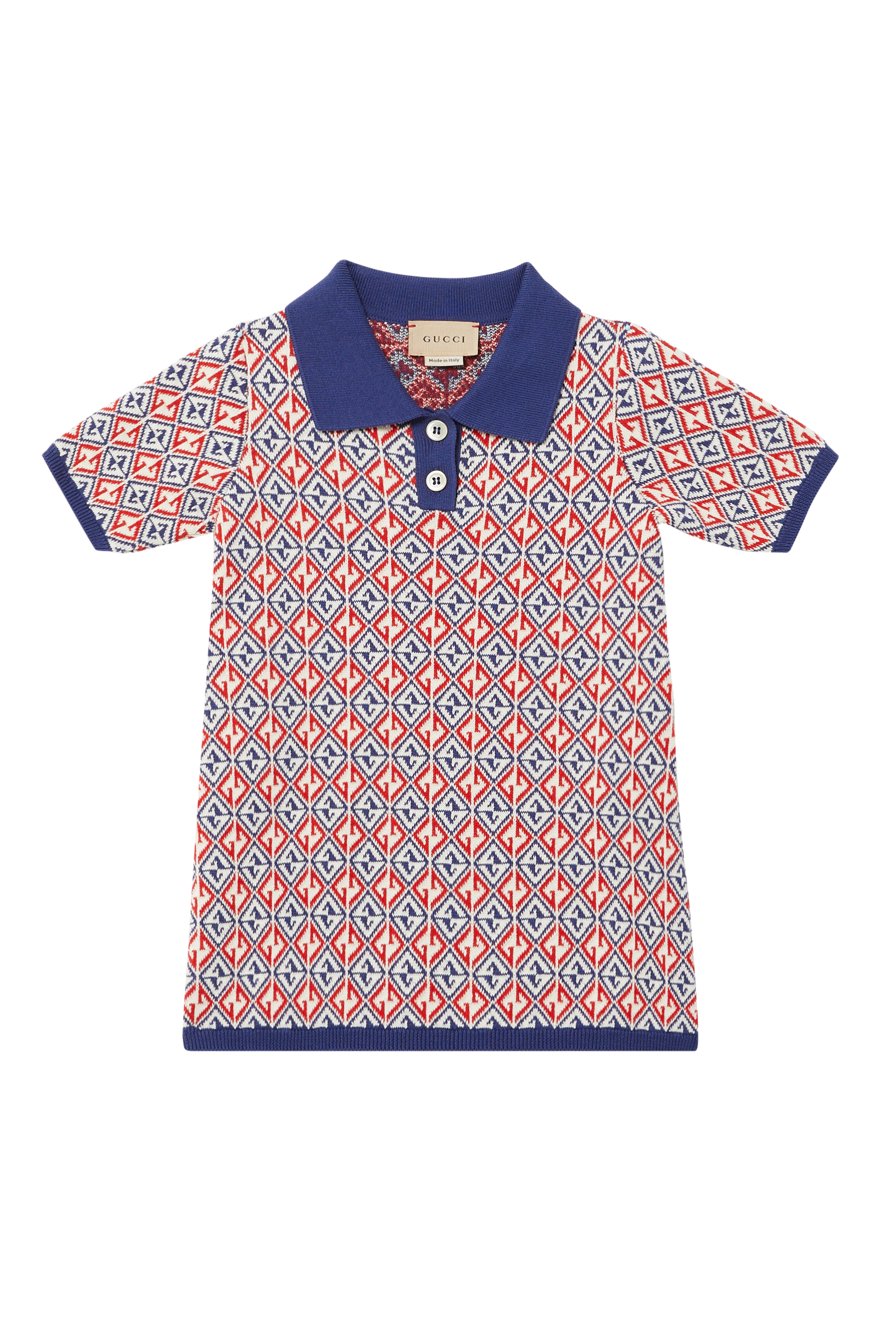 Baby G Rhombus Cotton Jacquard Dress