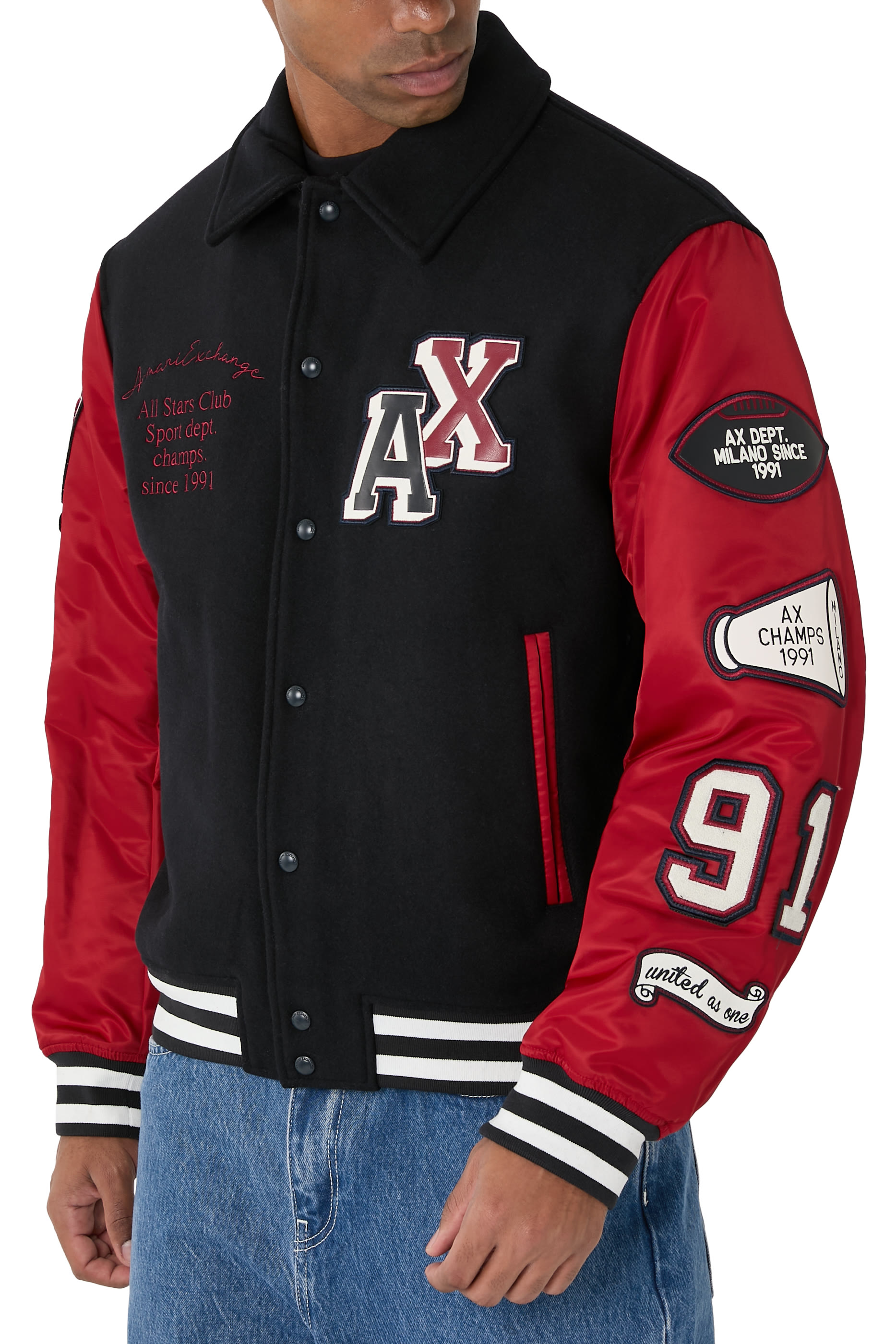 Logo Patch College Bomber Jacket