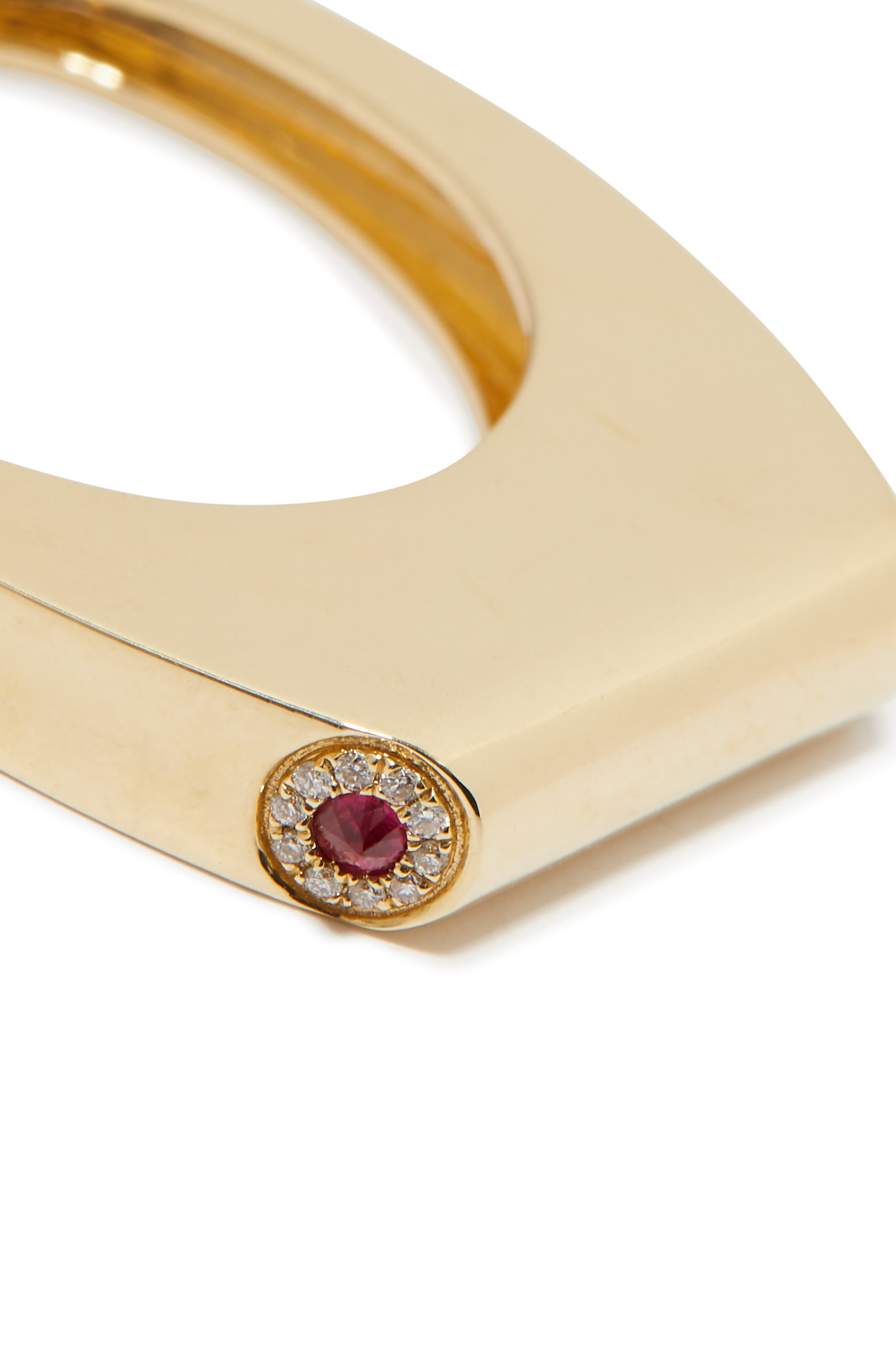 Grace Single Earring, 14K Yellow Gold, Ruby & Diamonds