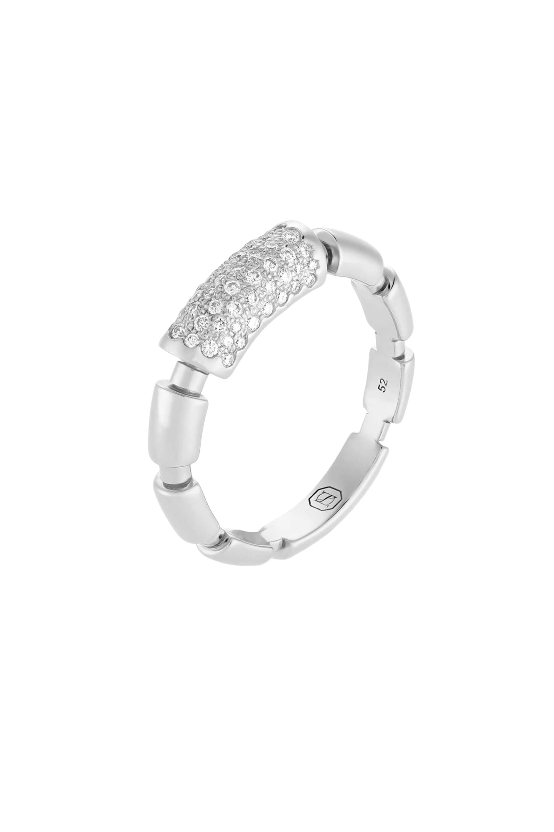 The Nile Iteru Ring, 18k White Gold & Diamonds