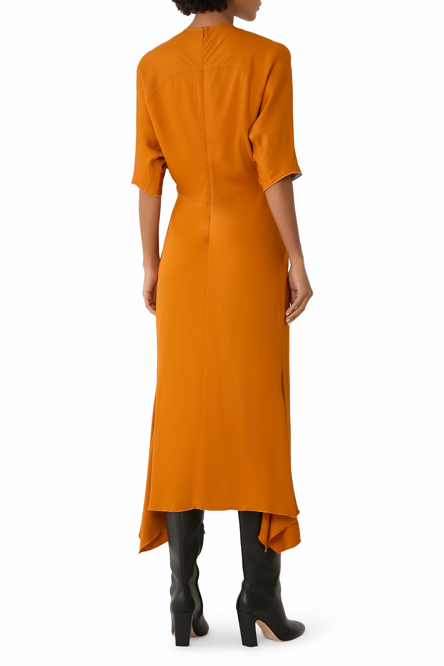 Drop Sleeve Kick Midi Dress