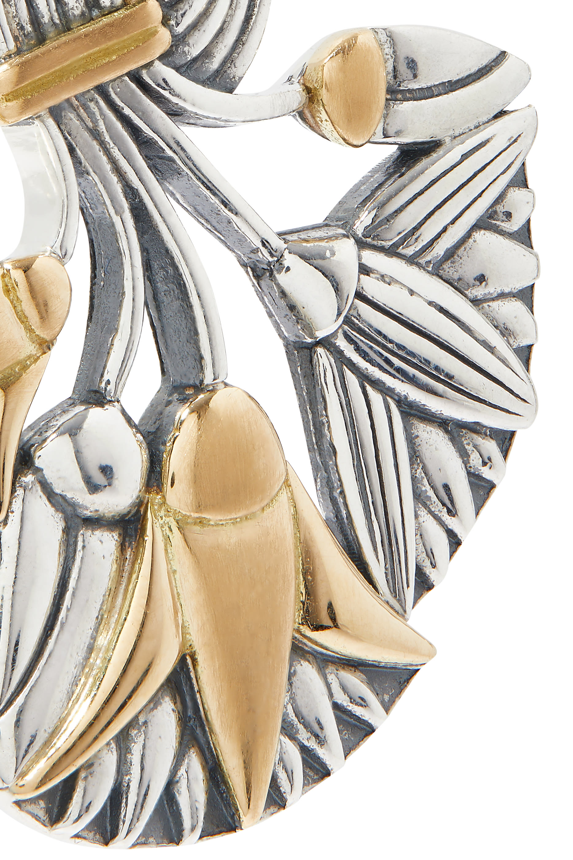 Lotus Bouquet Statement Earrings, Sterling Silver & 18K Yellow Gold