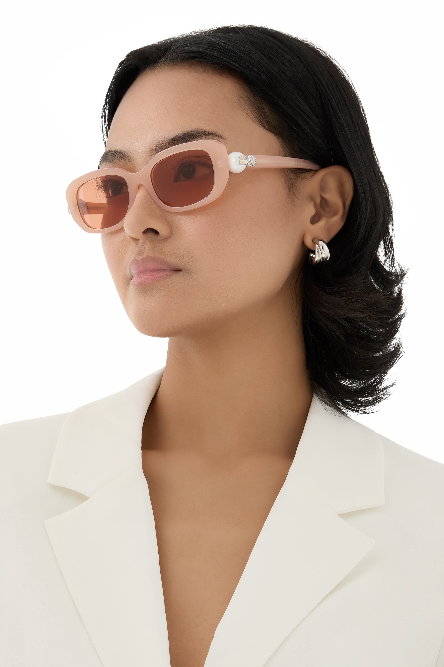 Pearl Oval Frame Sunglasses 