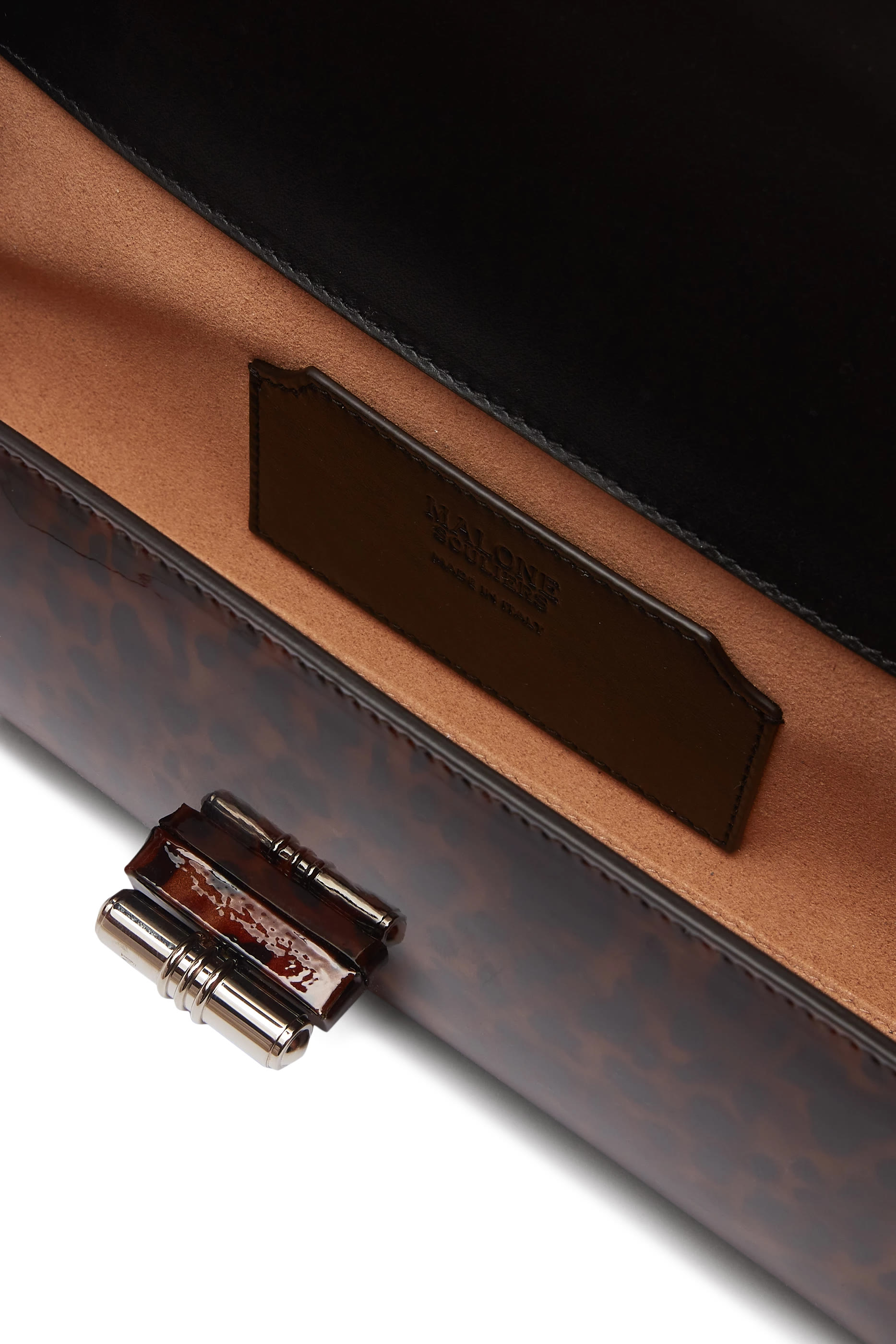 May Leopard Patent Clutch Bag