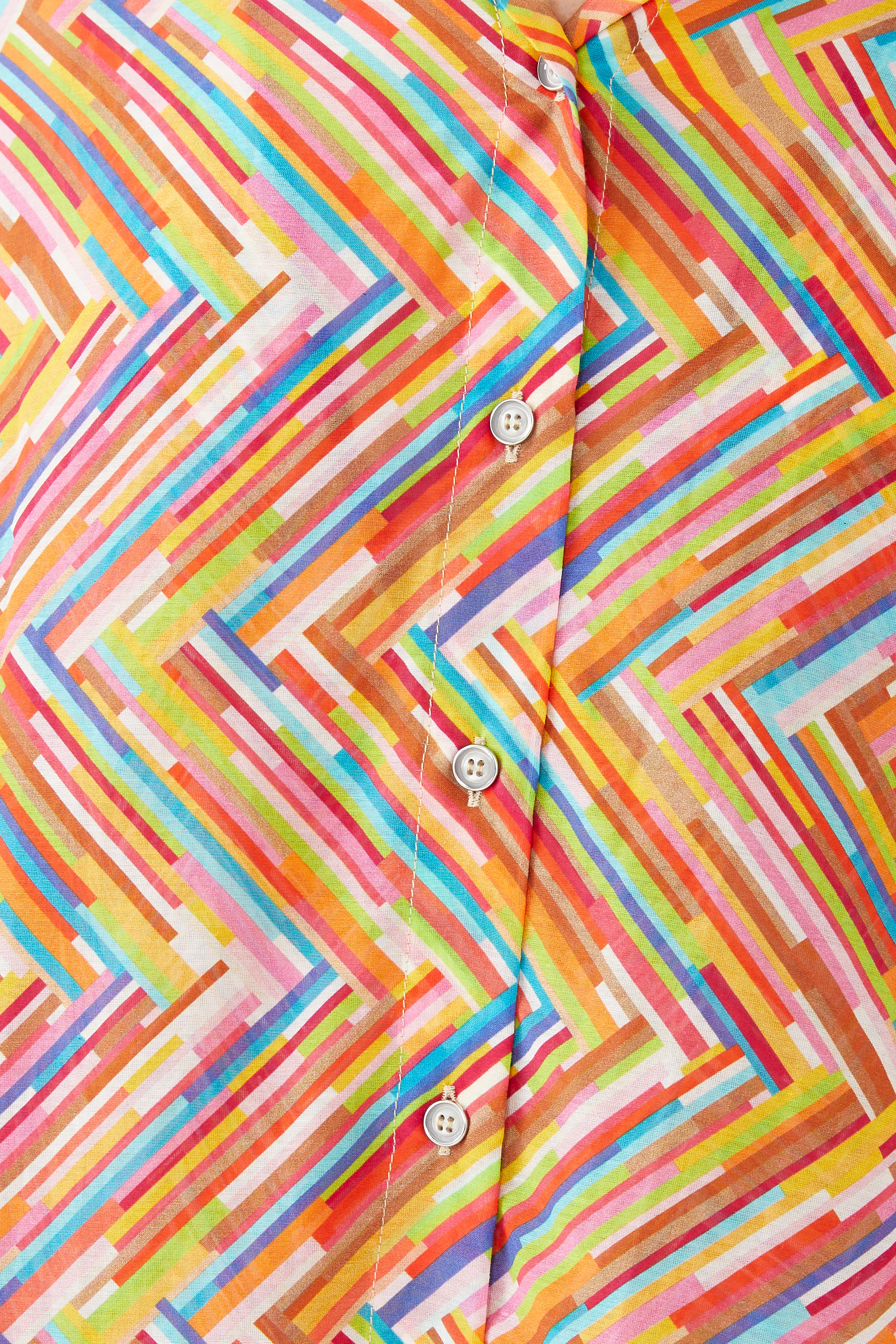 Mare Chevron Cotton Long Sleeve Shirt