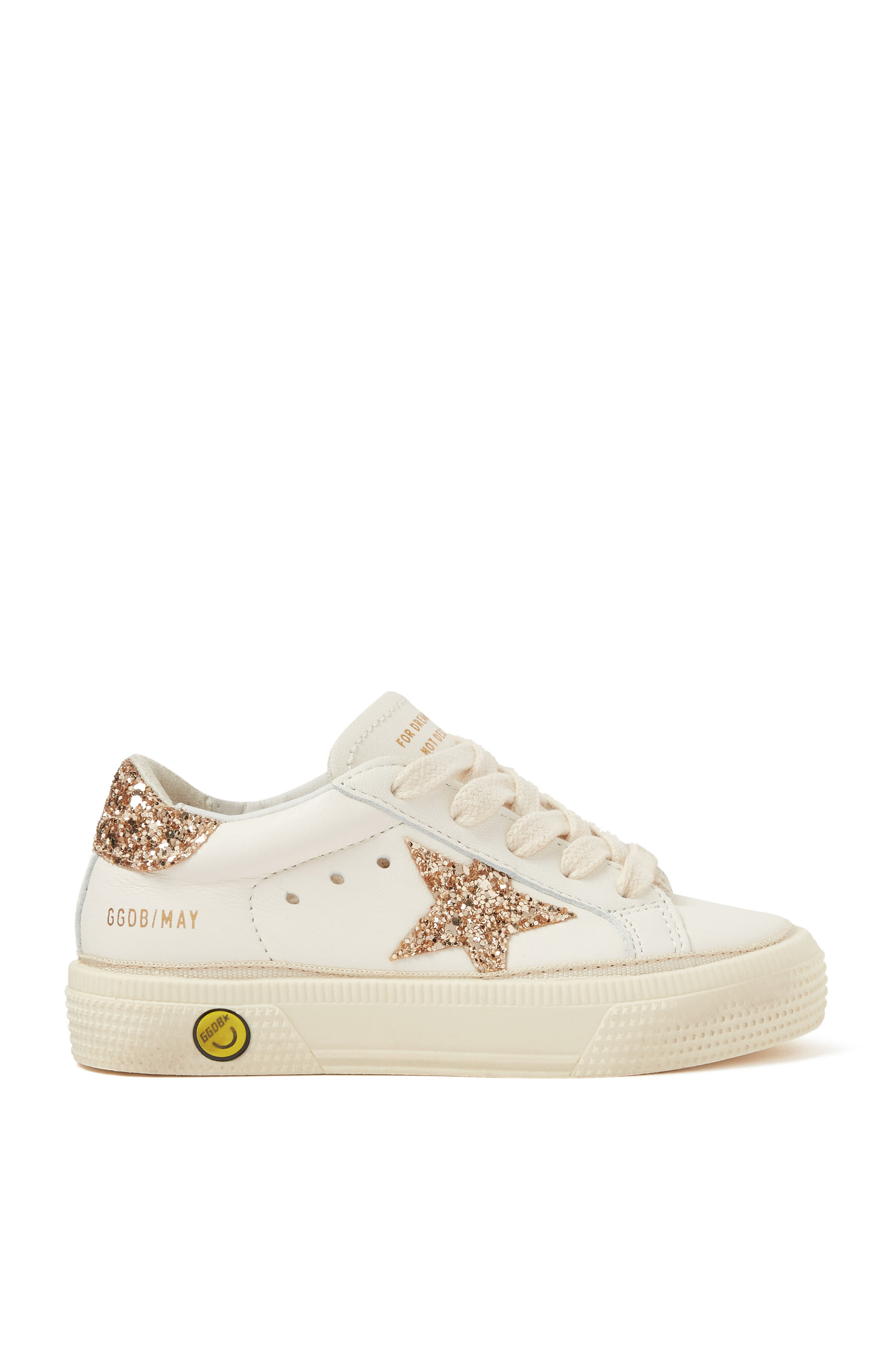 Kids May Leather Glitter Star Sneakers