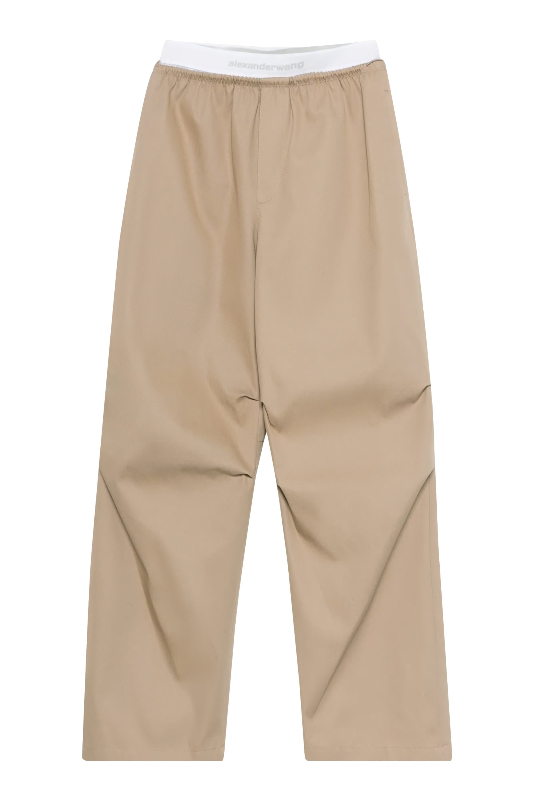 Mid-Rise Track Pants in Cotton Twill