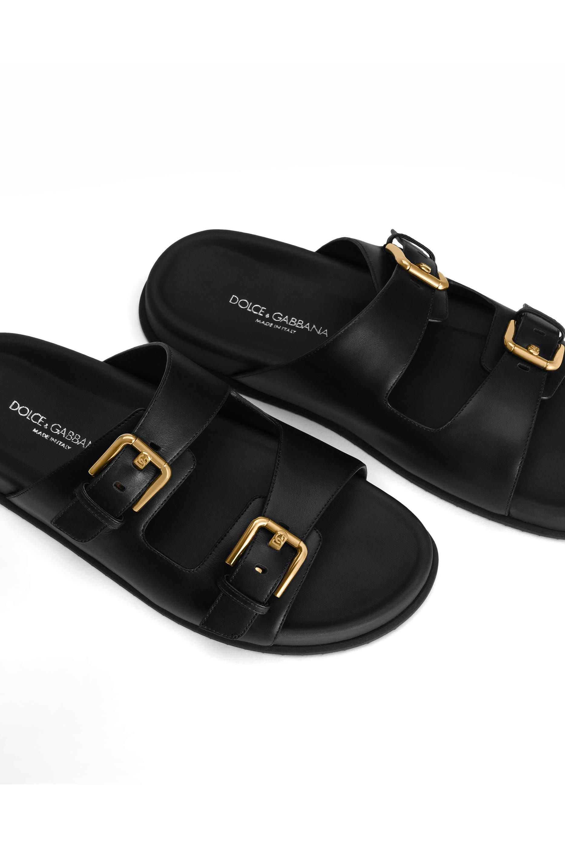Leather Flat Slides