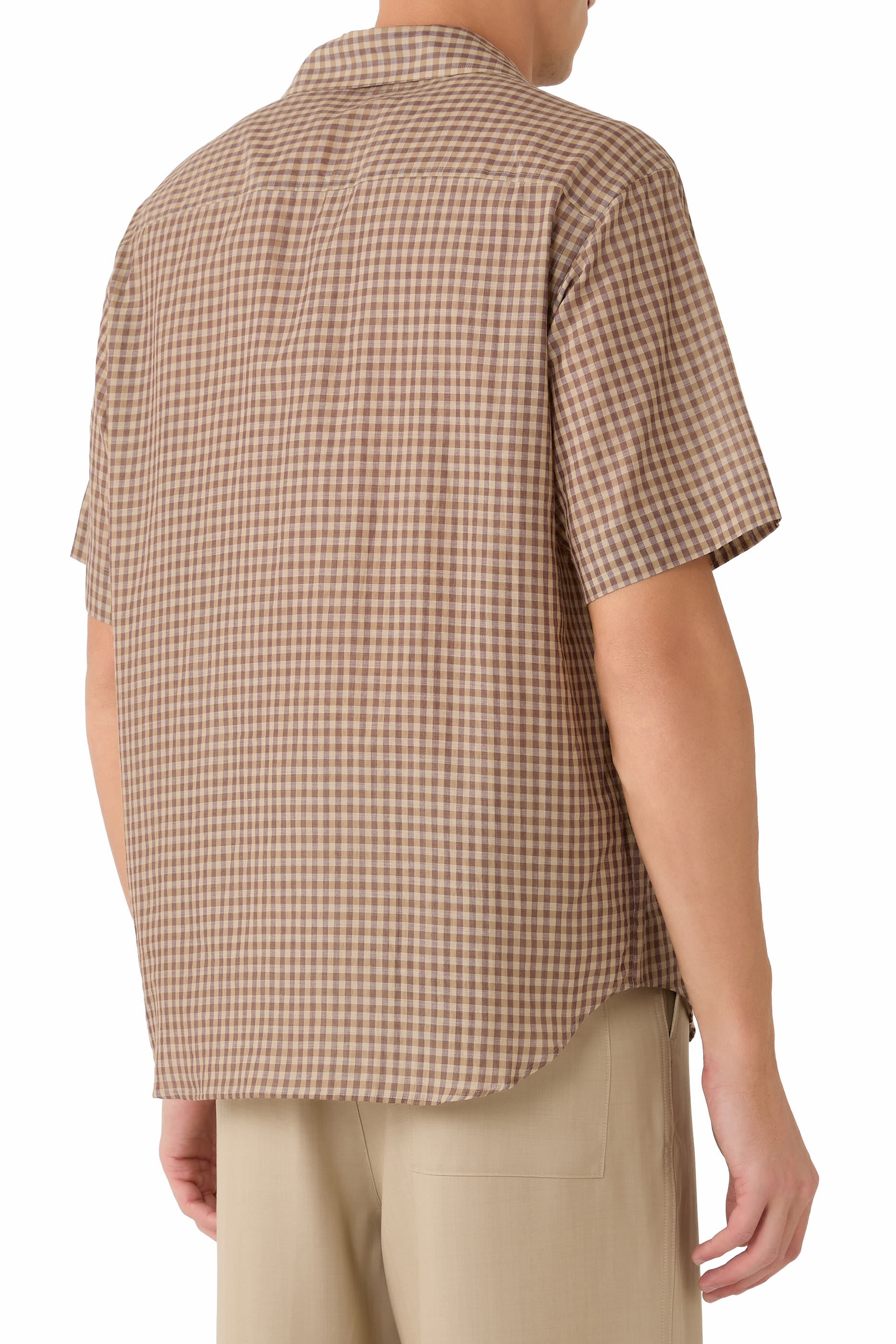 Airy Light Cotton Check Half Sleeved Shirt