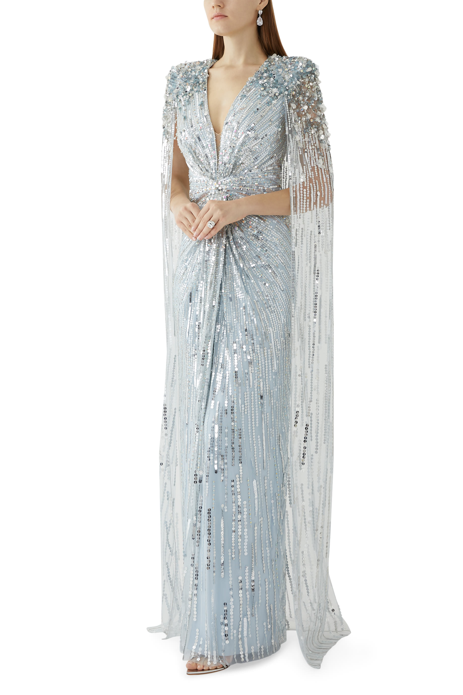 Sequin-Embellished Gown