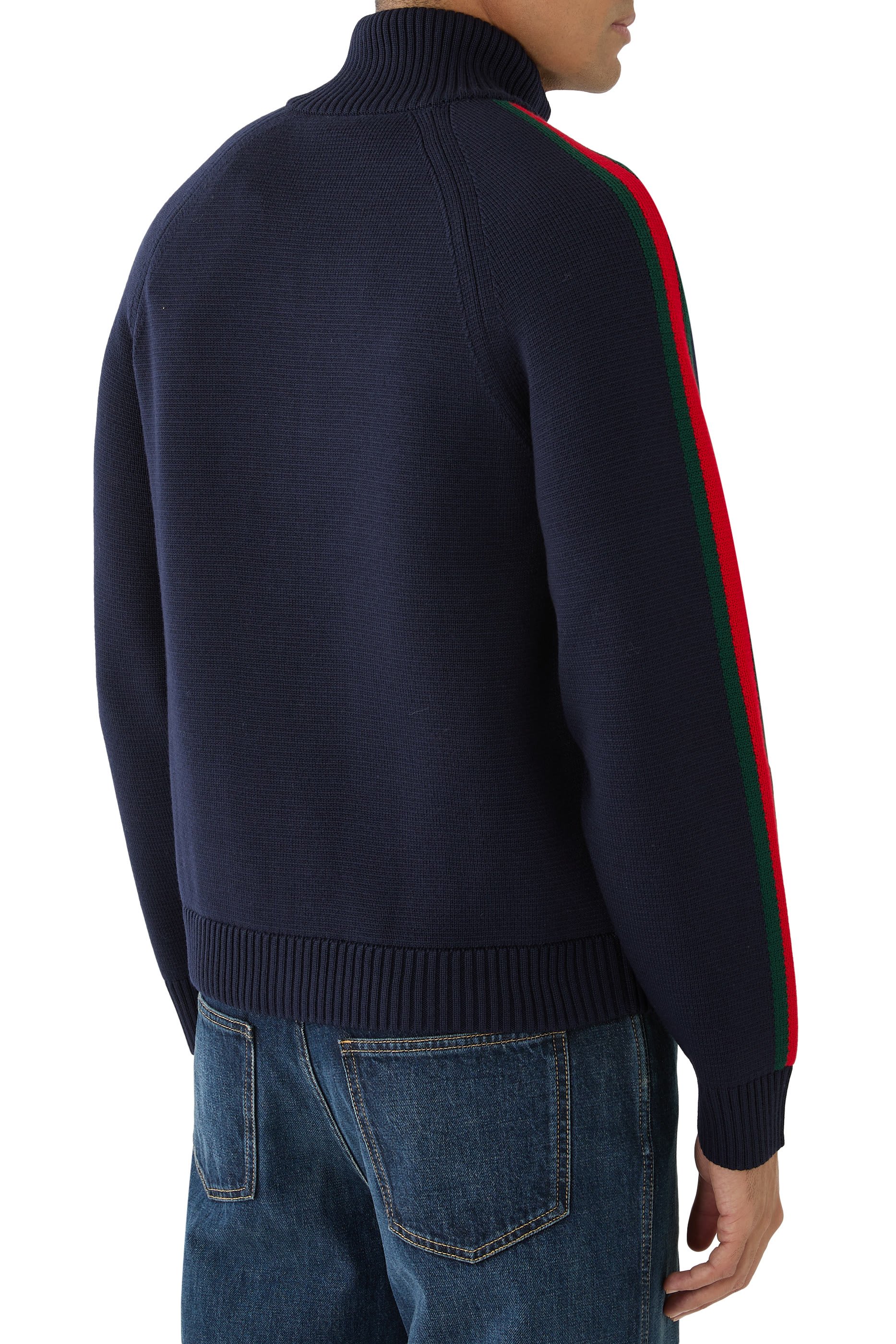  Woven Stitch Knit Wool Zip Jacket 