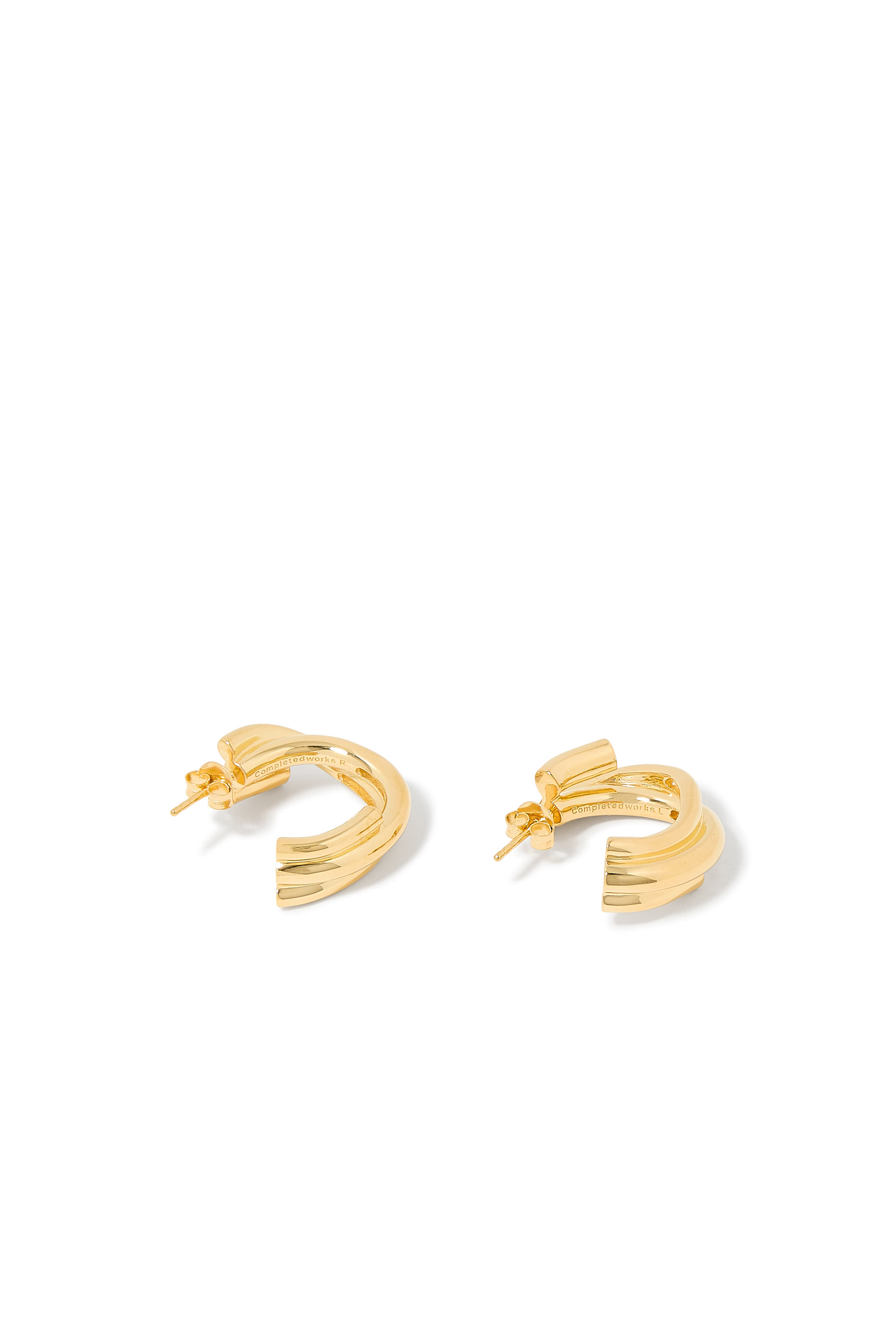 Hoop Earrings, 18K Yellow Gold Vermeil on Recycled Sterling Silver & Zirconia