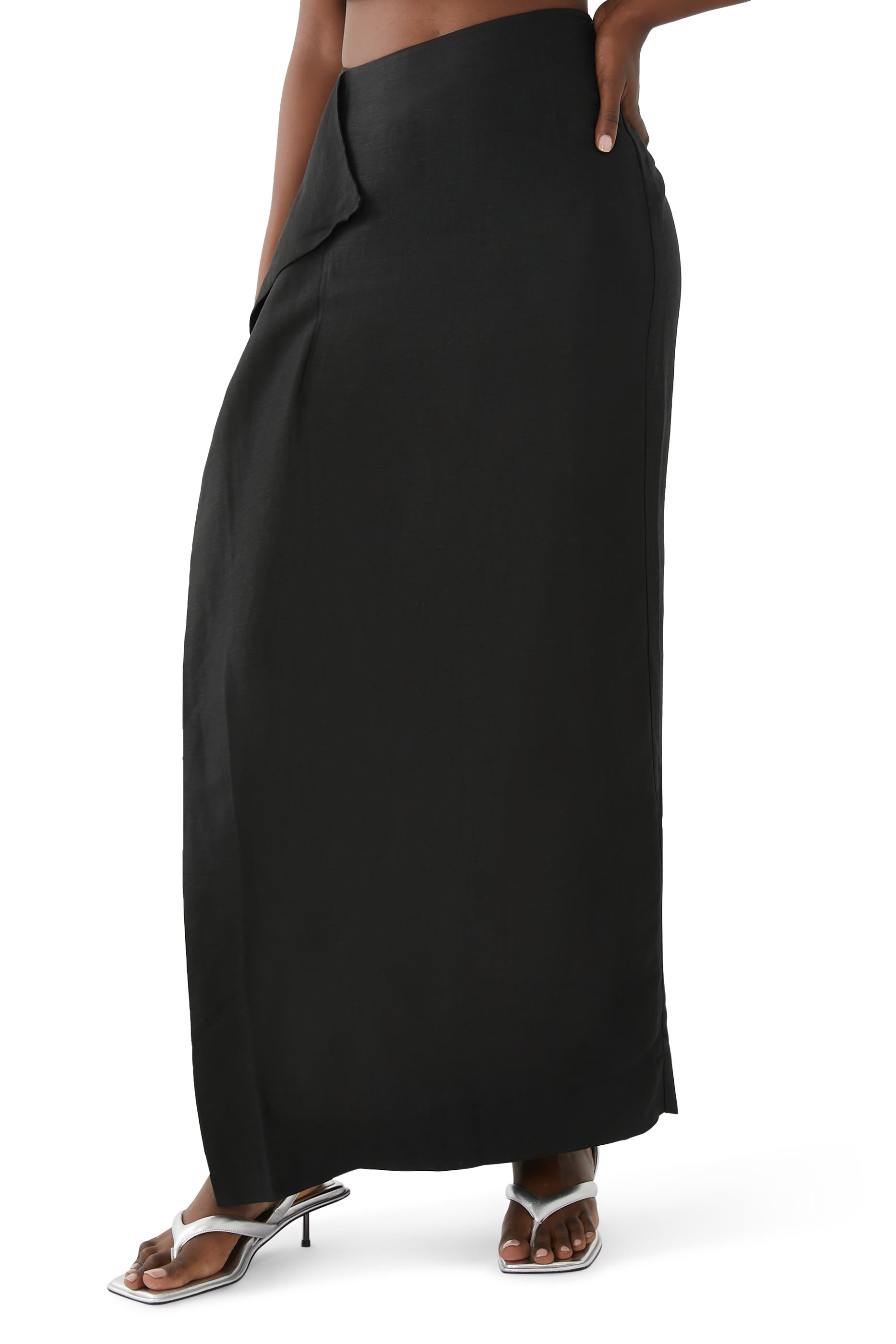 Bormio Linen Wrap Maxi Skirt