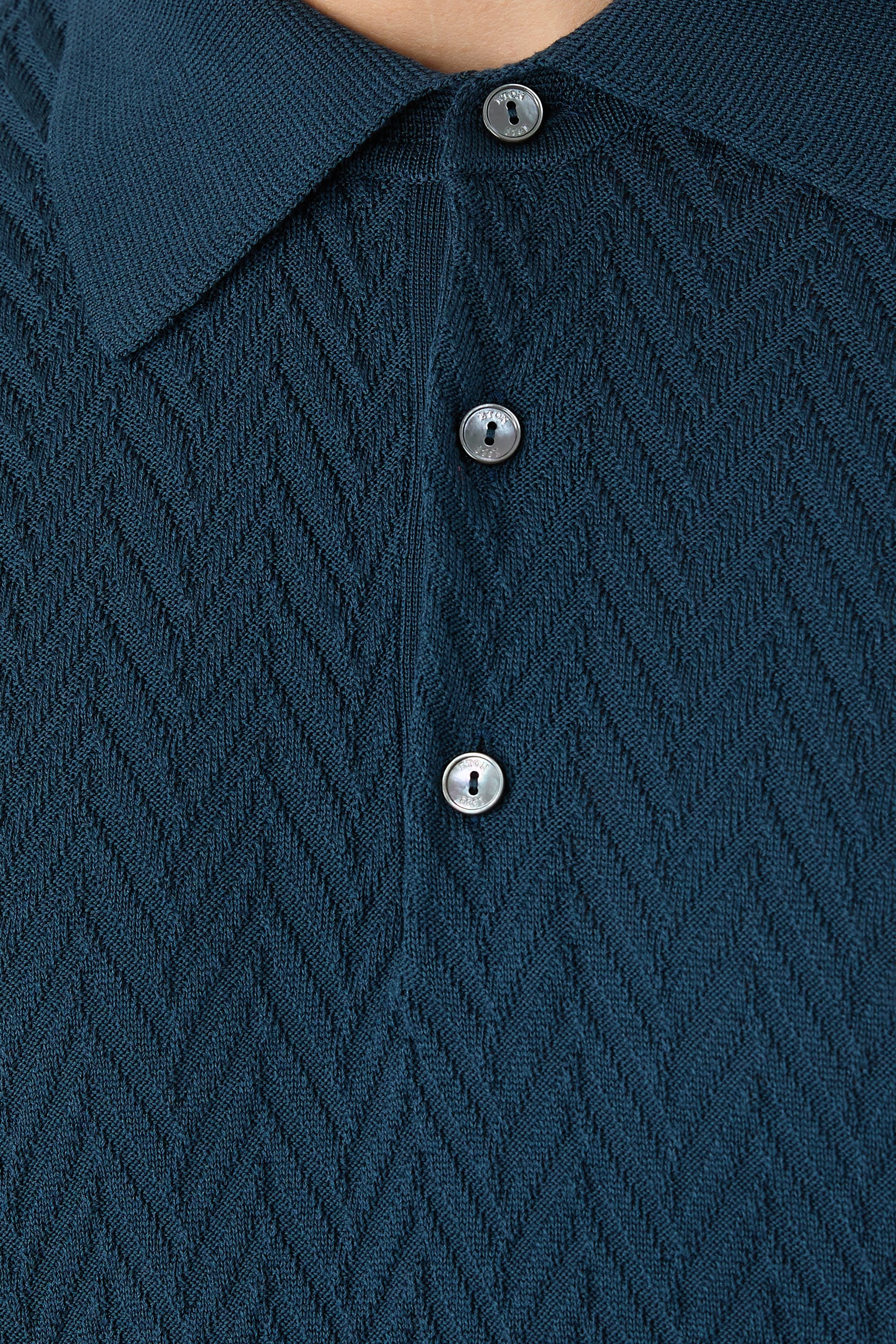 Chevron Structure Knit Polo Shirt