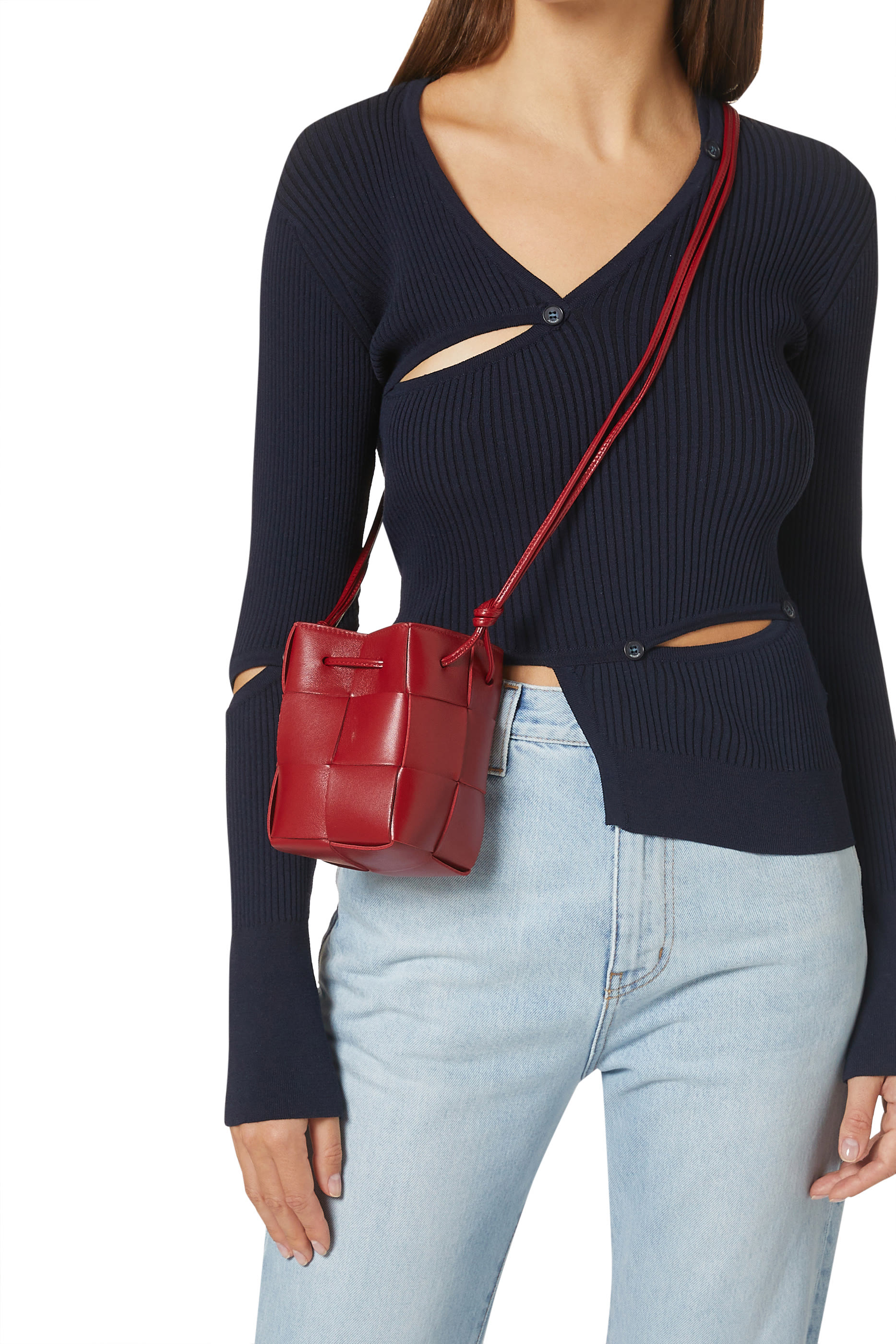 Mini Cassette Cross-Body Bucket Bag