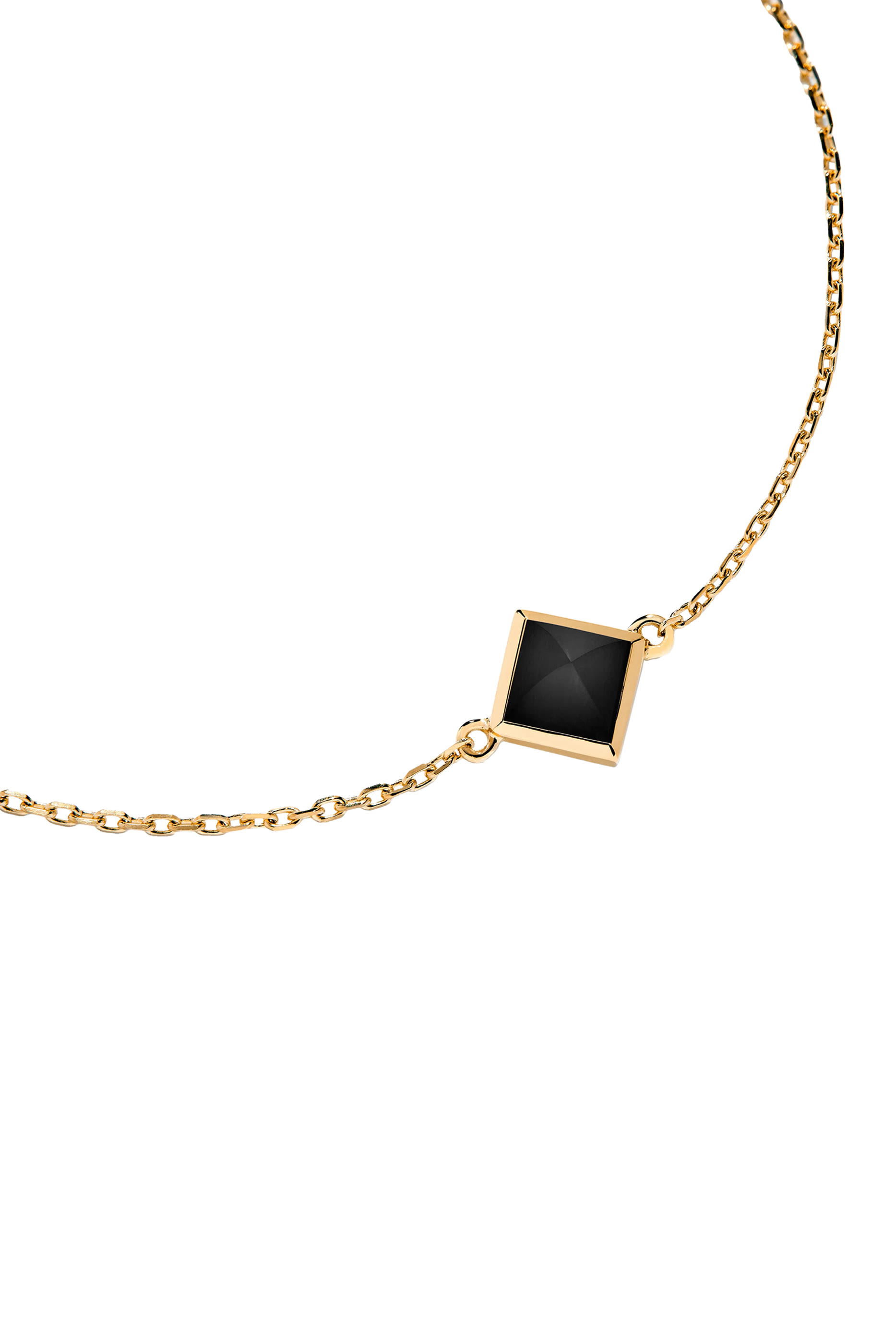 Cleo Pyramid Bracelet, 18k Yellow Gold & Black Onyx