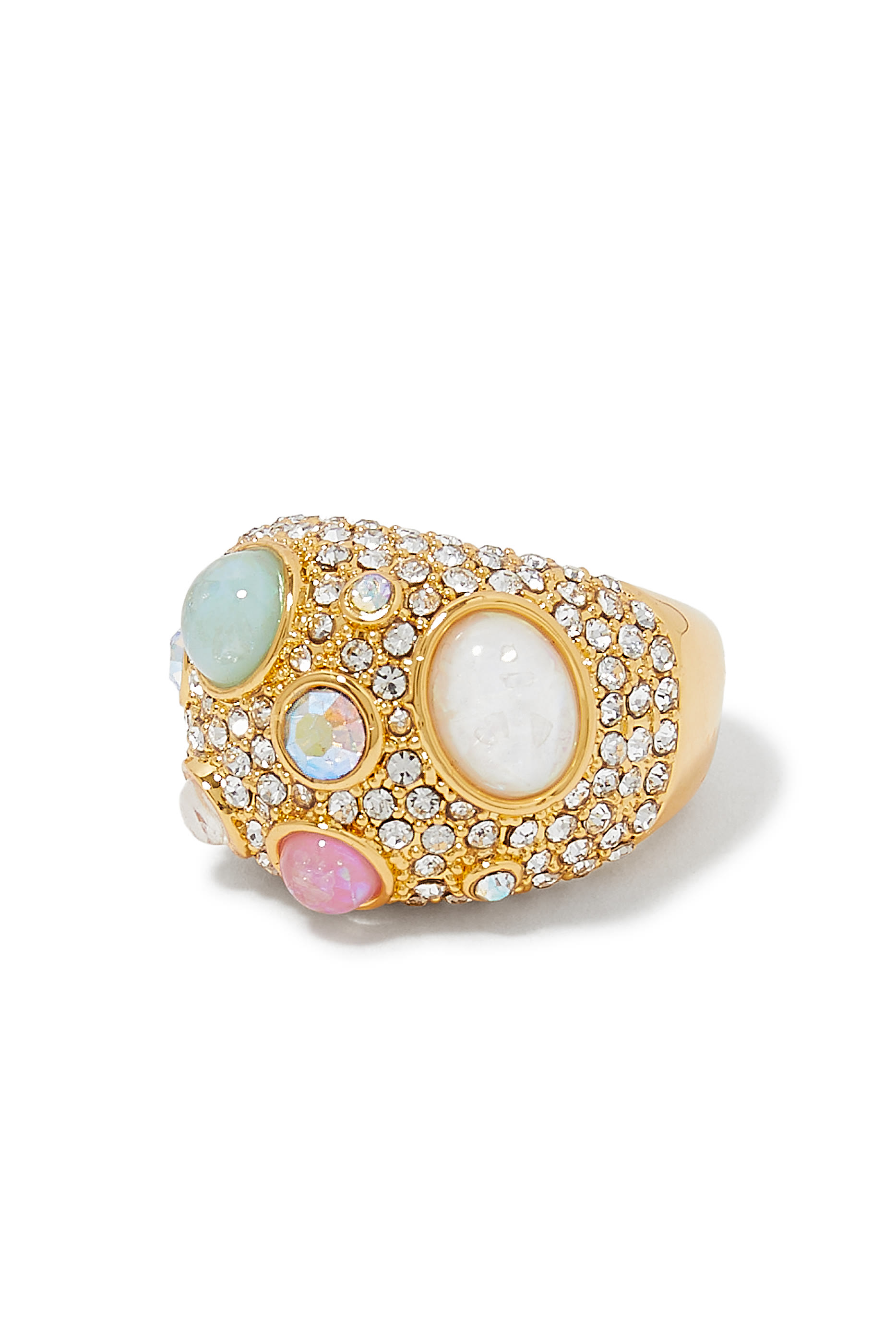 Opal Mix Pave Ring