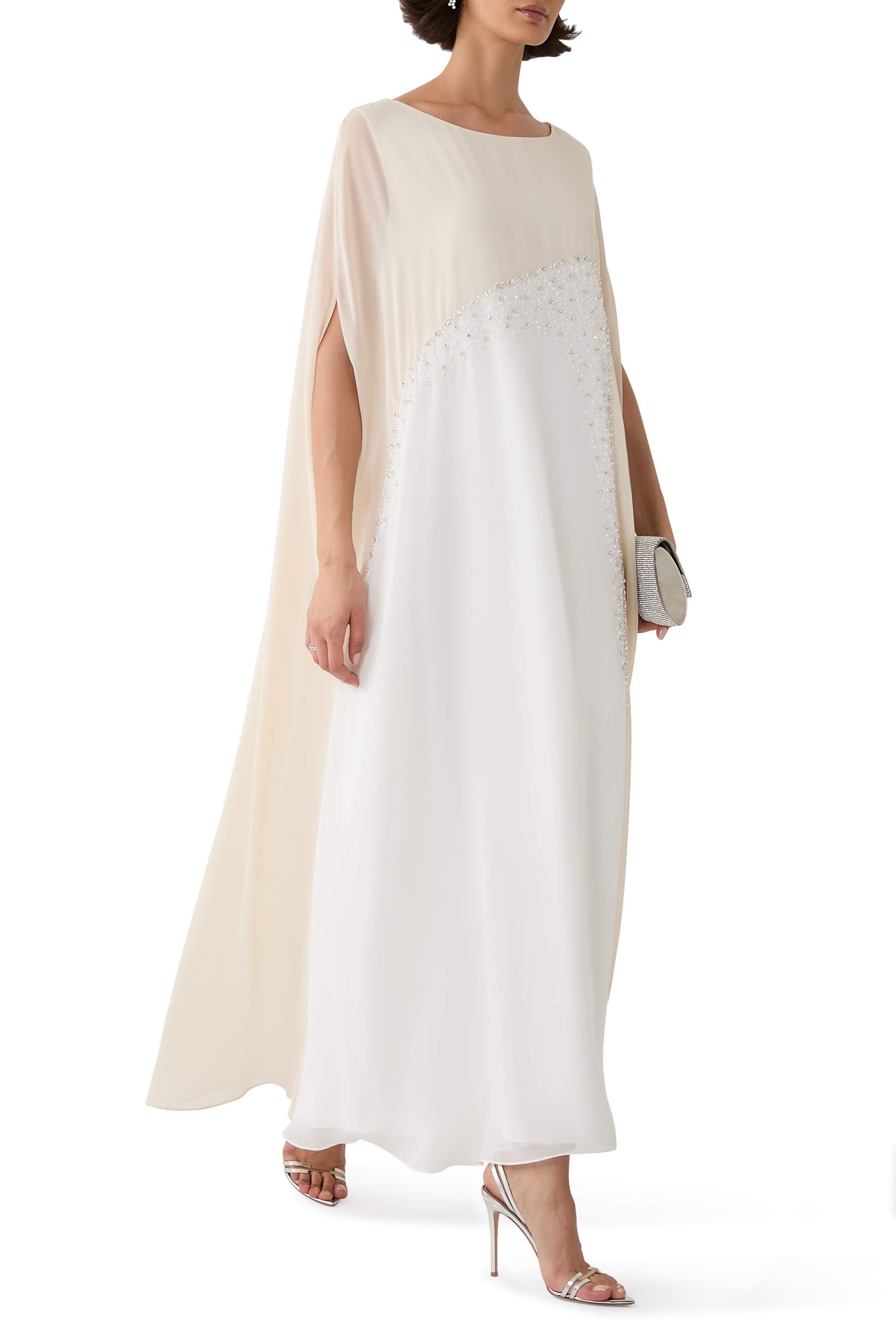 Crystal-Embellished Cape Kaftan