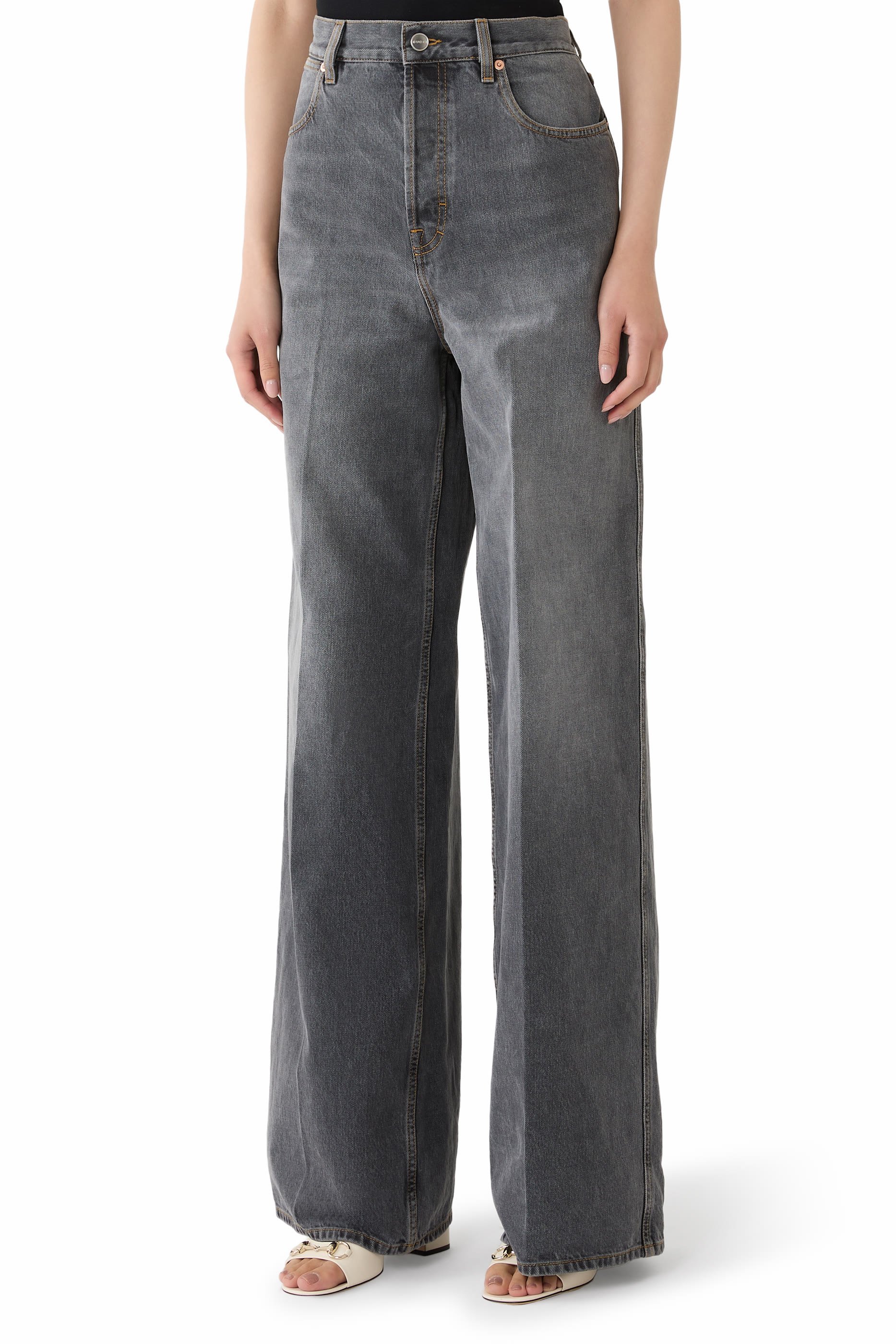 Wide Leg Denim Pants 