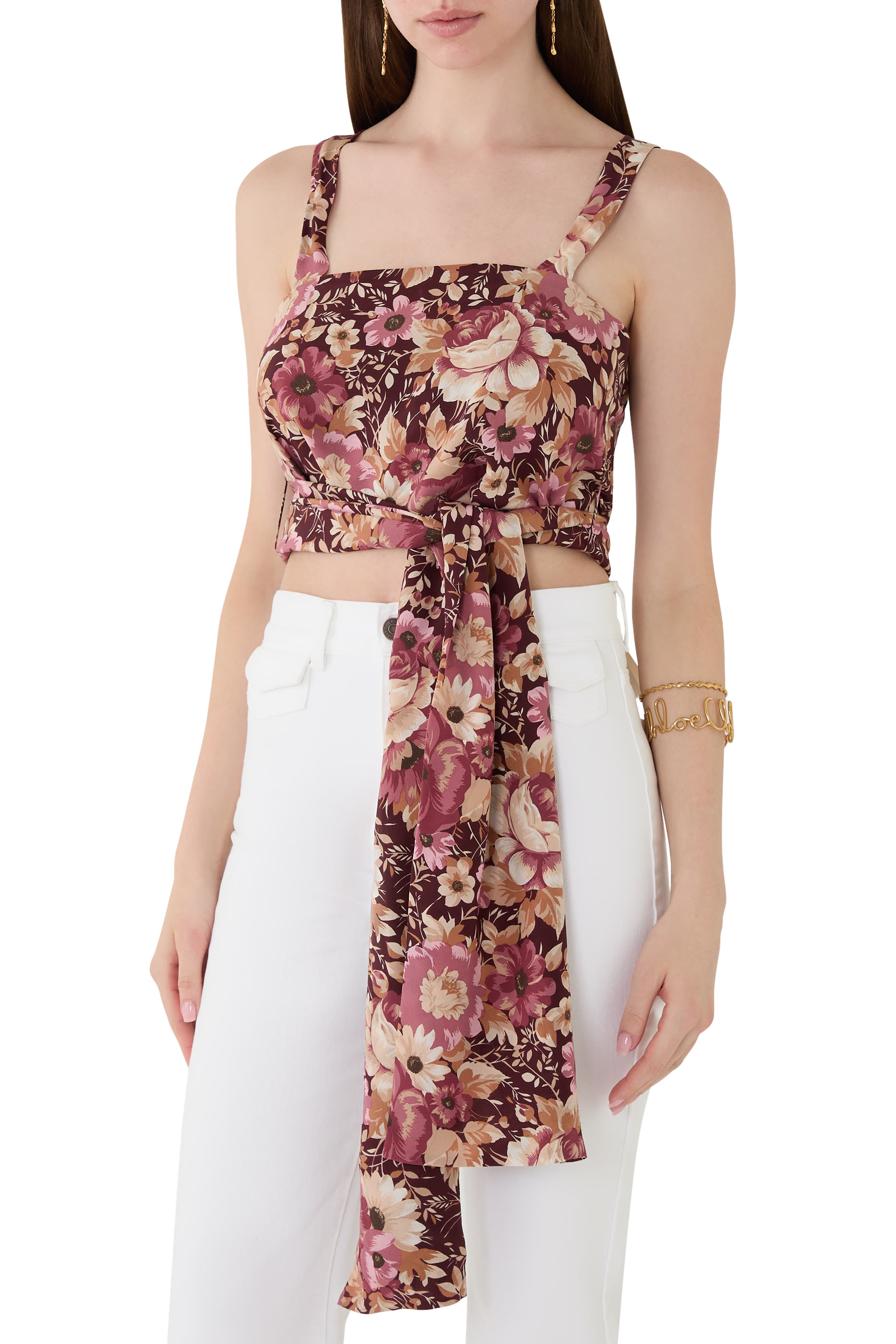 Crop Front-Tie Tank Top