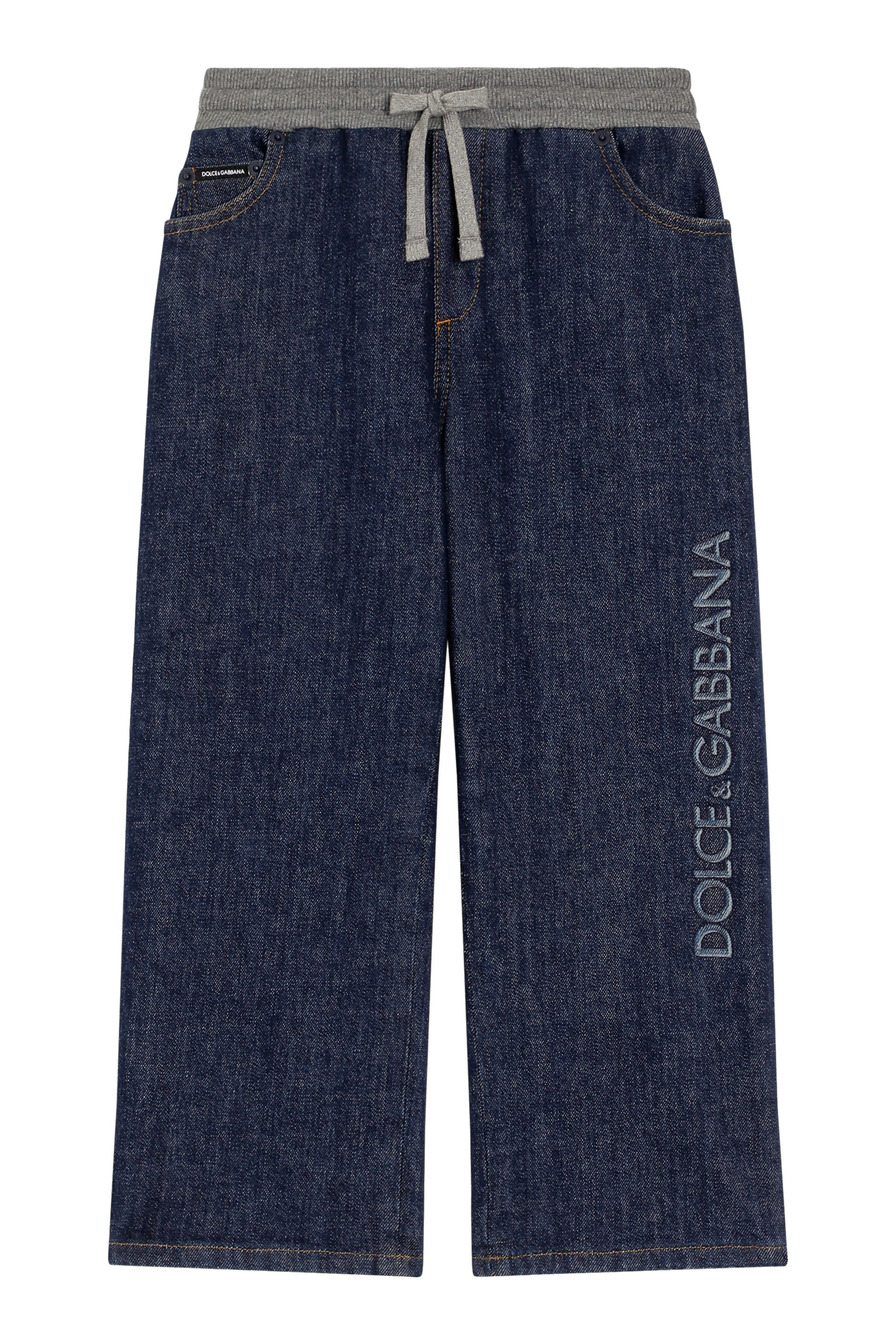 Kids Embroidery 5-Pocket Denim Trousers