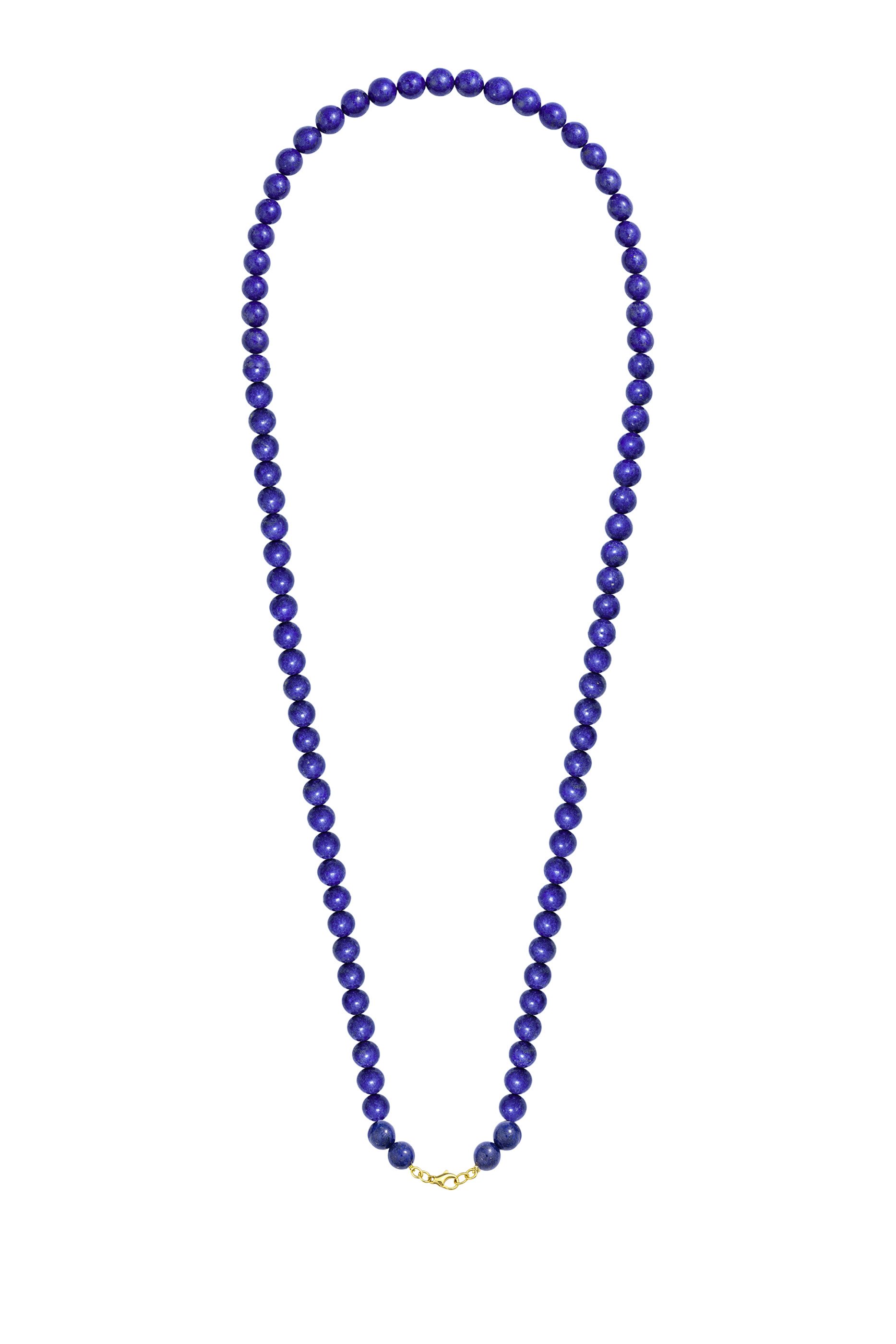 Lapis Beaded Necklace, 18K Yellow Gold