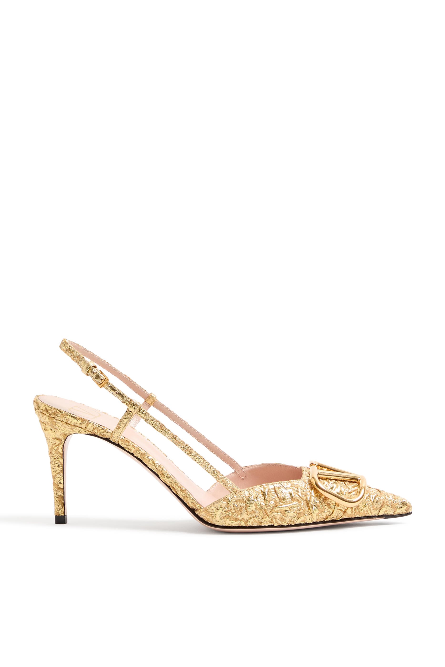  VLogo 80 Signature Slingback Pumps in Cloqu&eacute; Jacquard Fabric