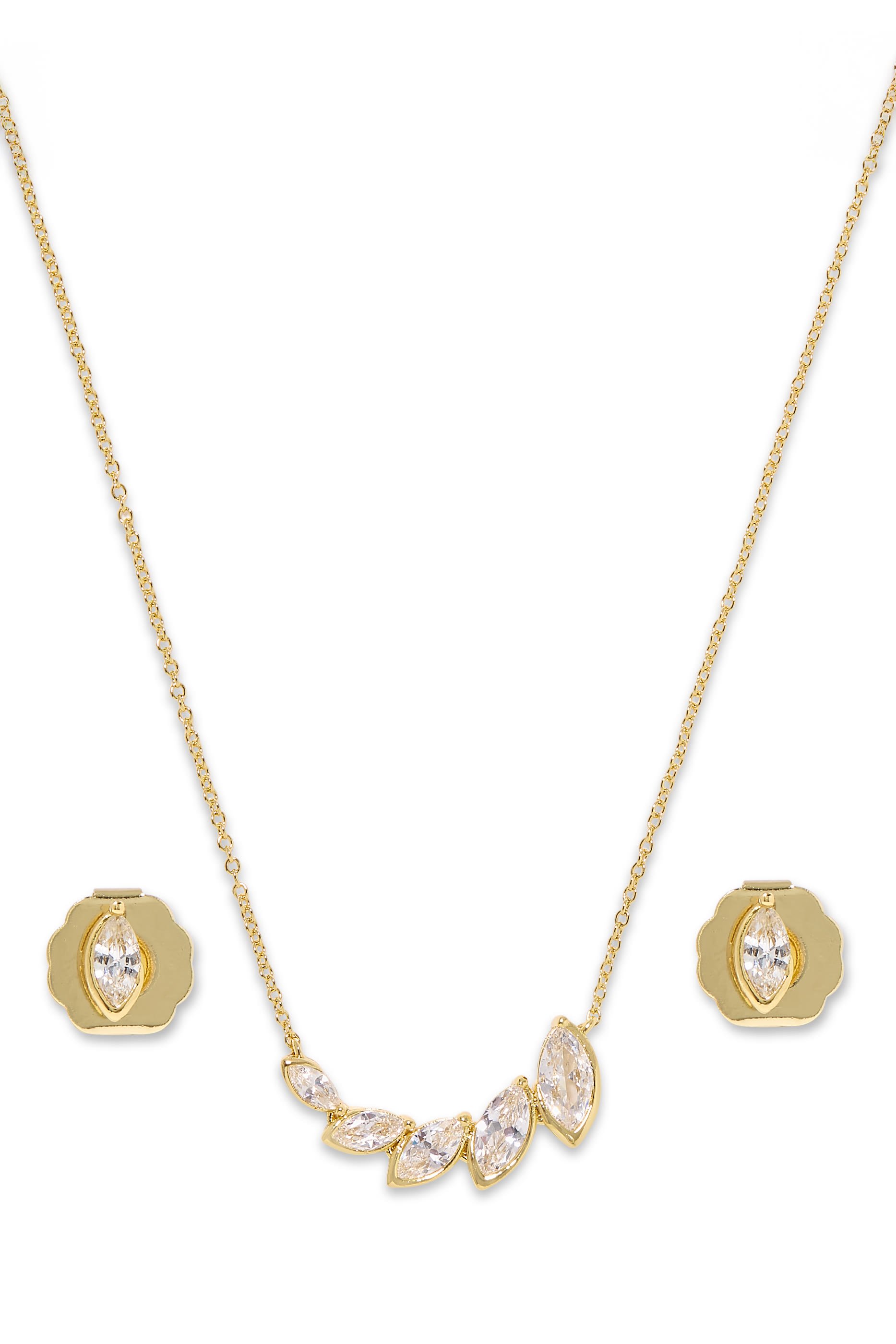 Pear CZ Necklace Jewelry Set