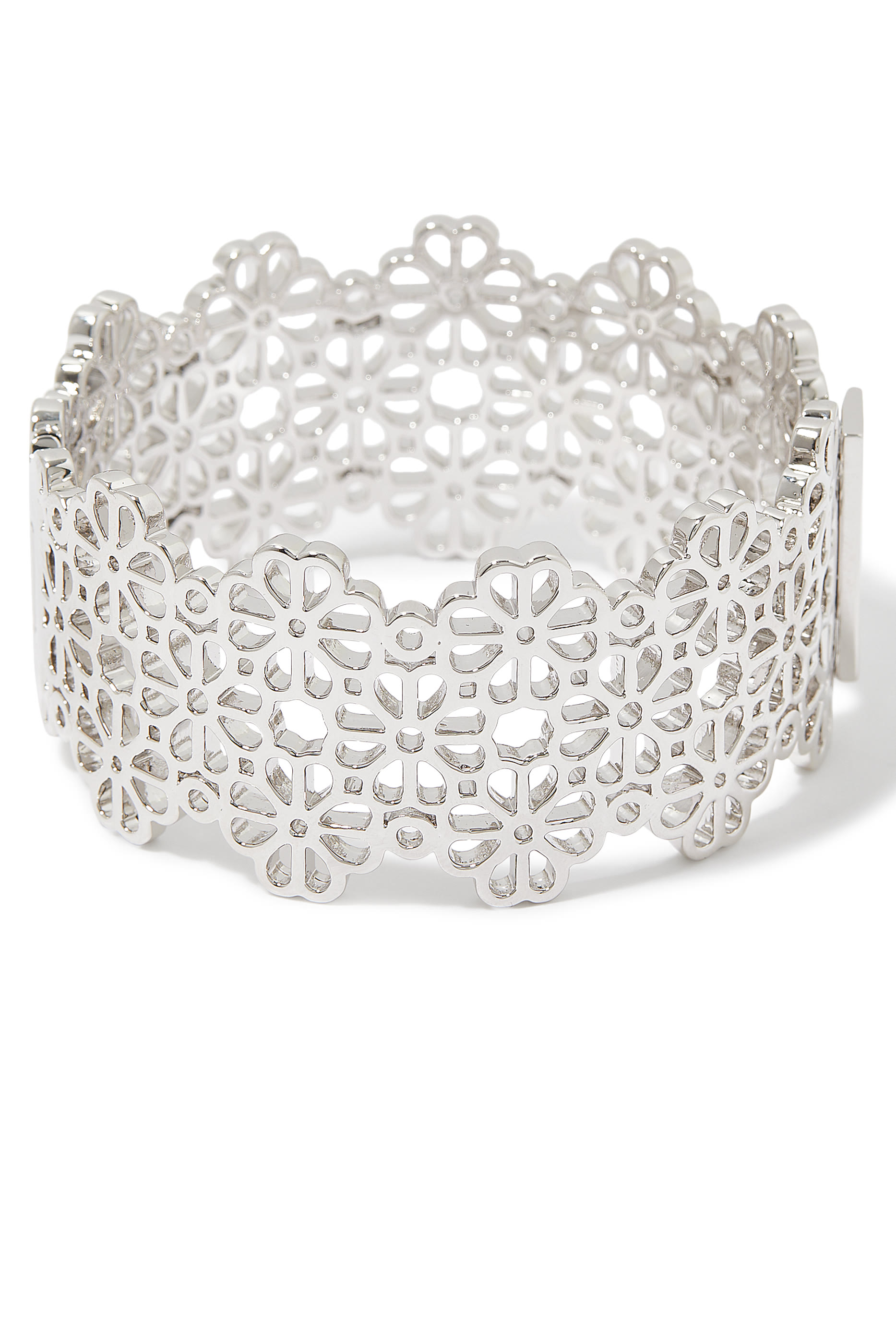 Spade Flower Lace Statement Bangle