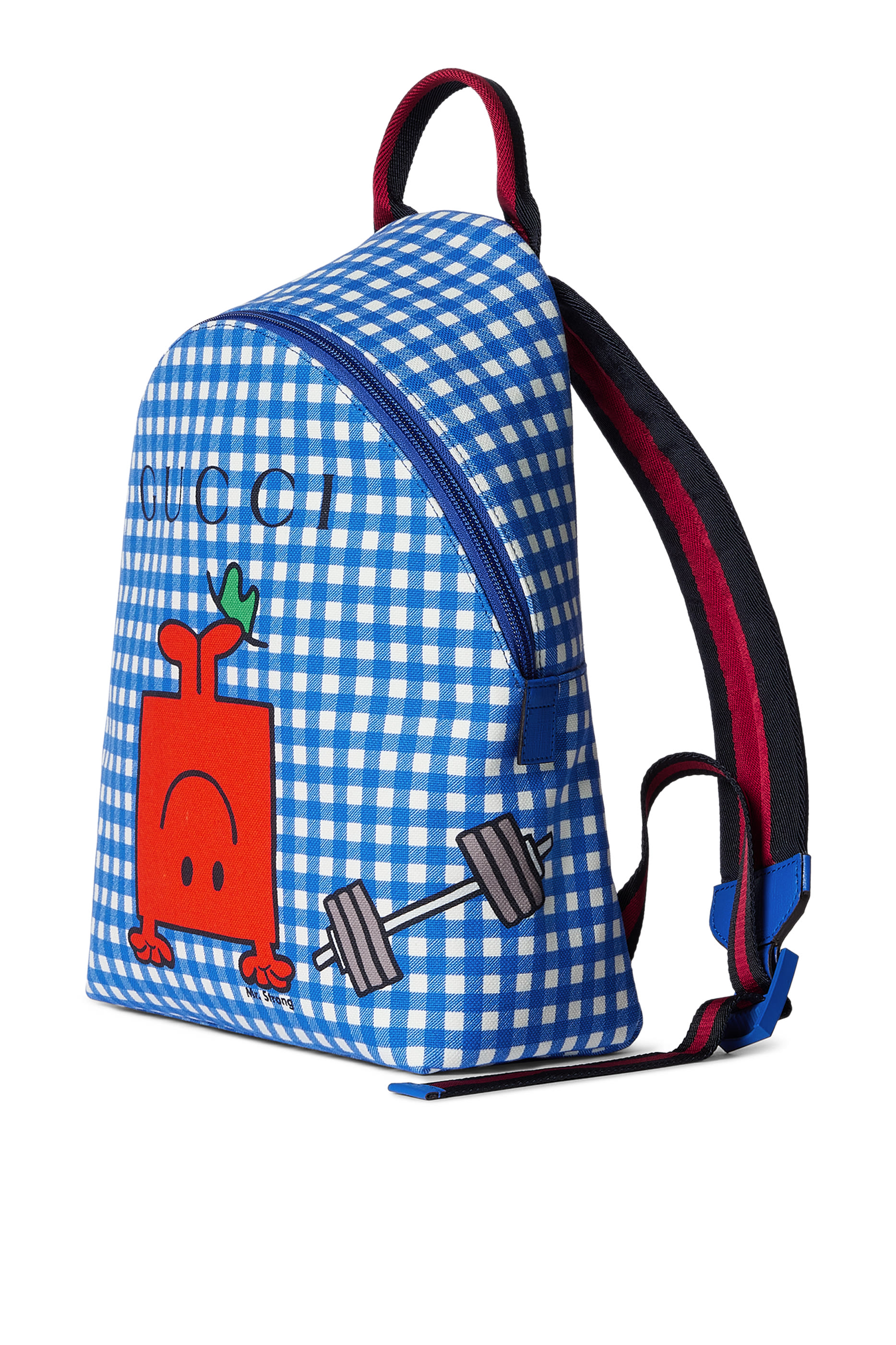 Kids Characters Print Gingham Backpack