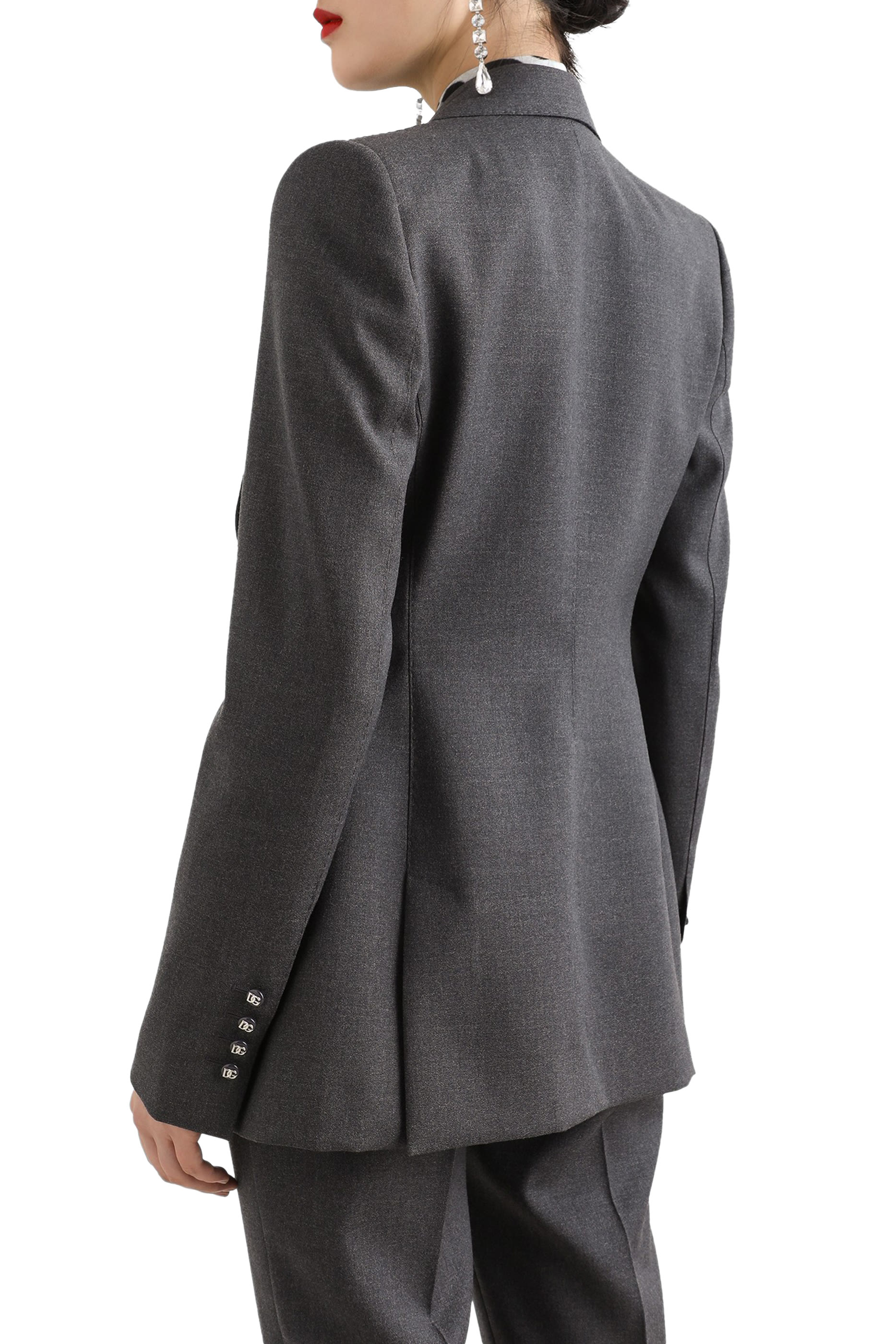 Single-Breasted Woolen Turlington Blazer