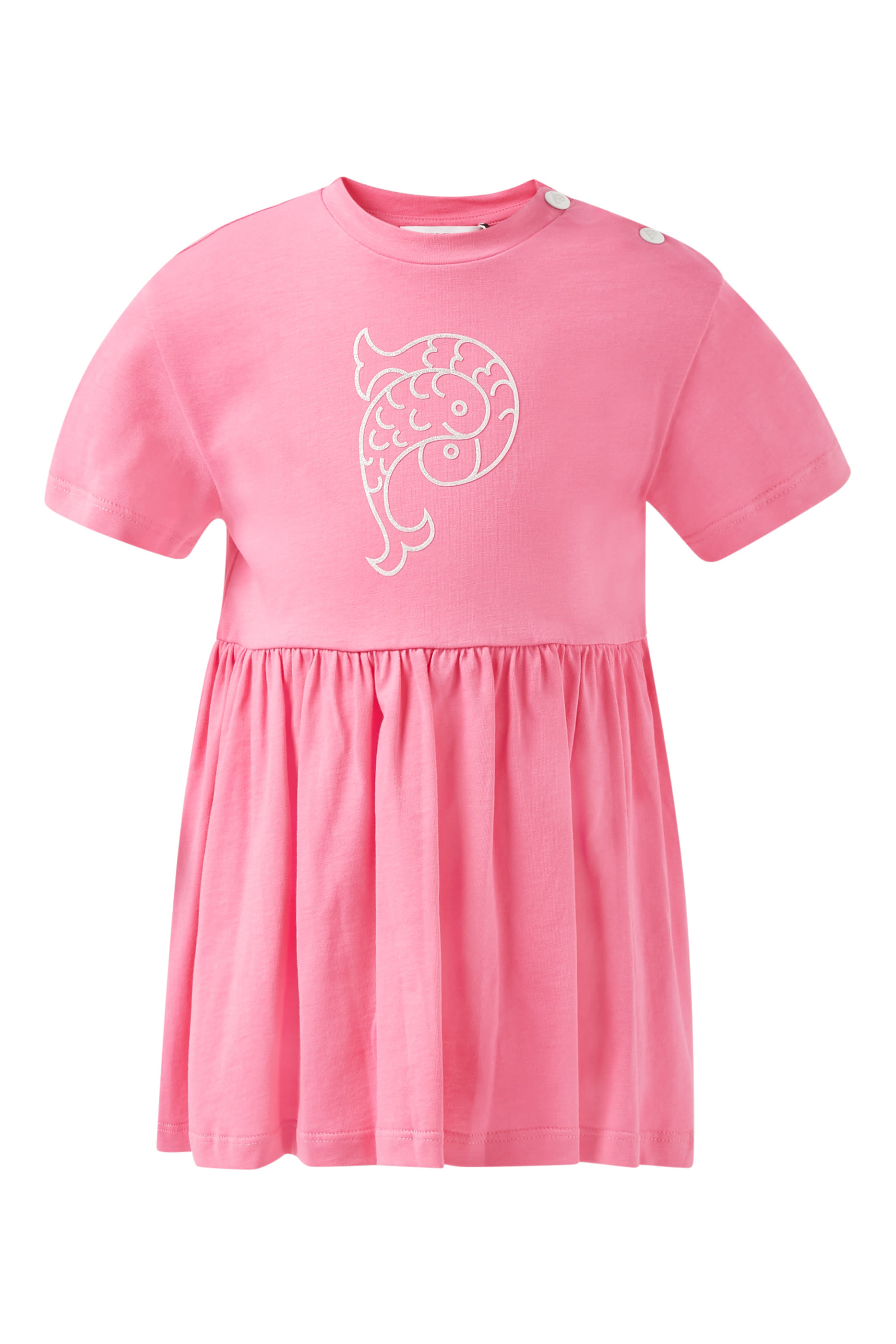 Kids Logo Print Cotton Dress