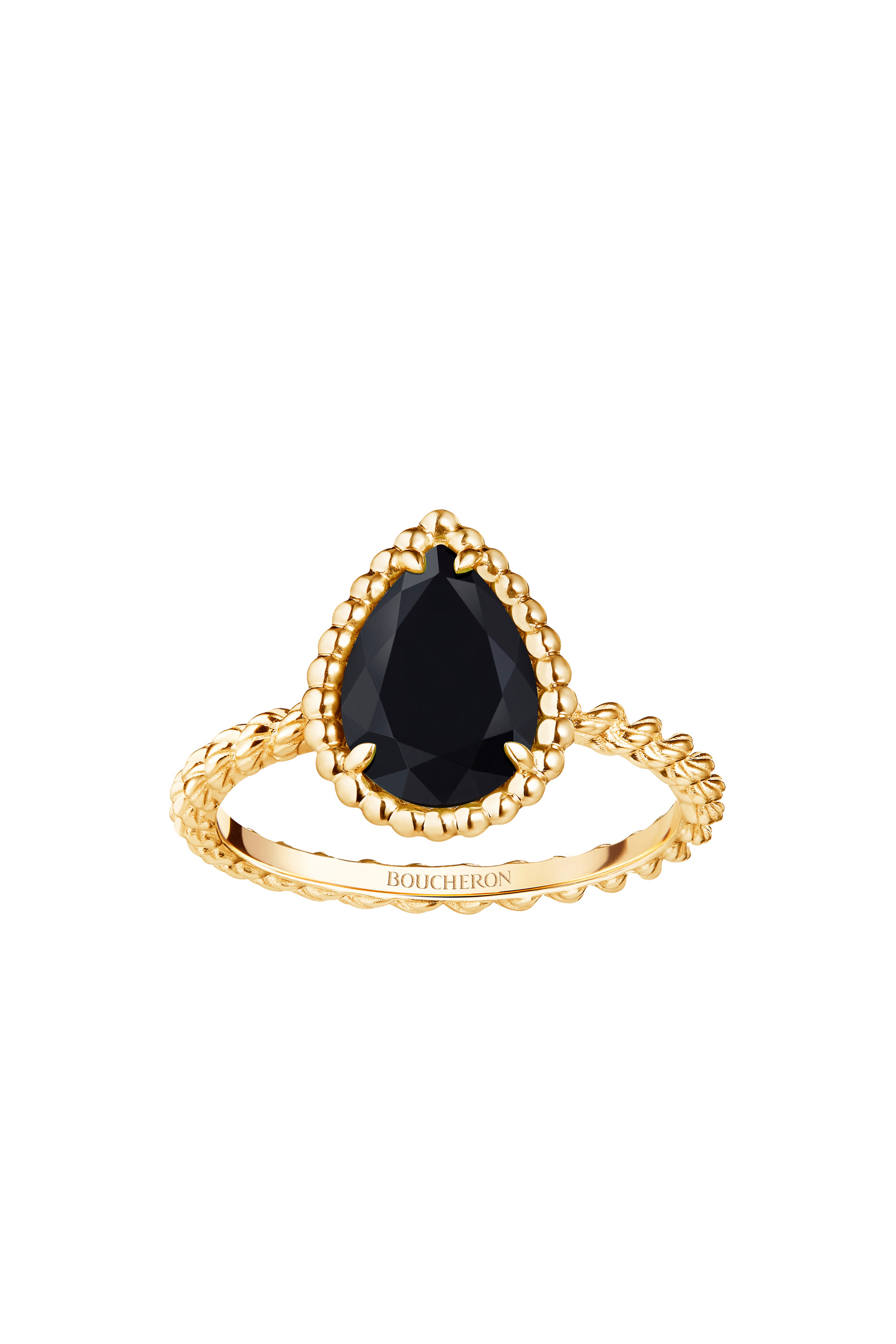 Serpent Boh&egrave;me S Motif Ring, 18K Yellow Gold & Black Onyx