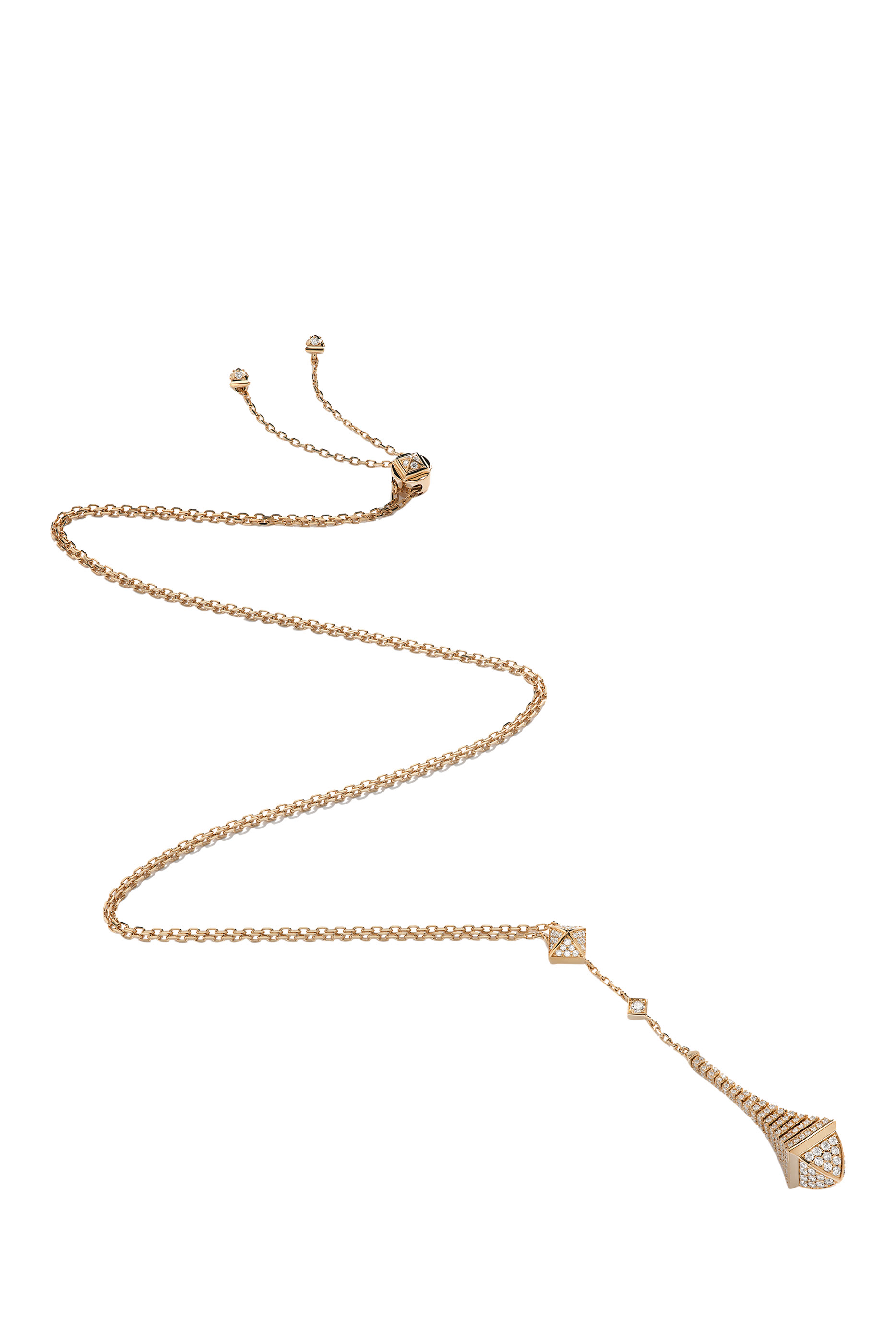 Cleo Rev 18K Gold & Full Diamond Drop Pendant Necklace