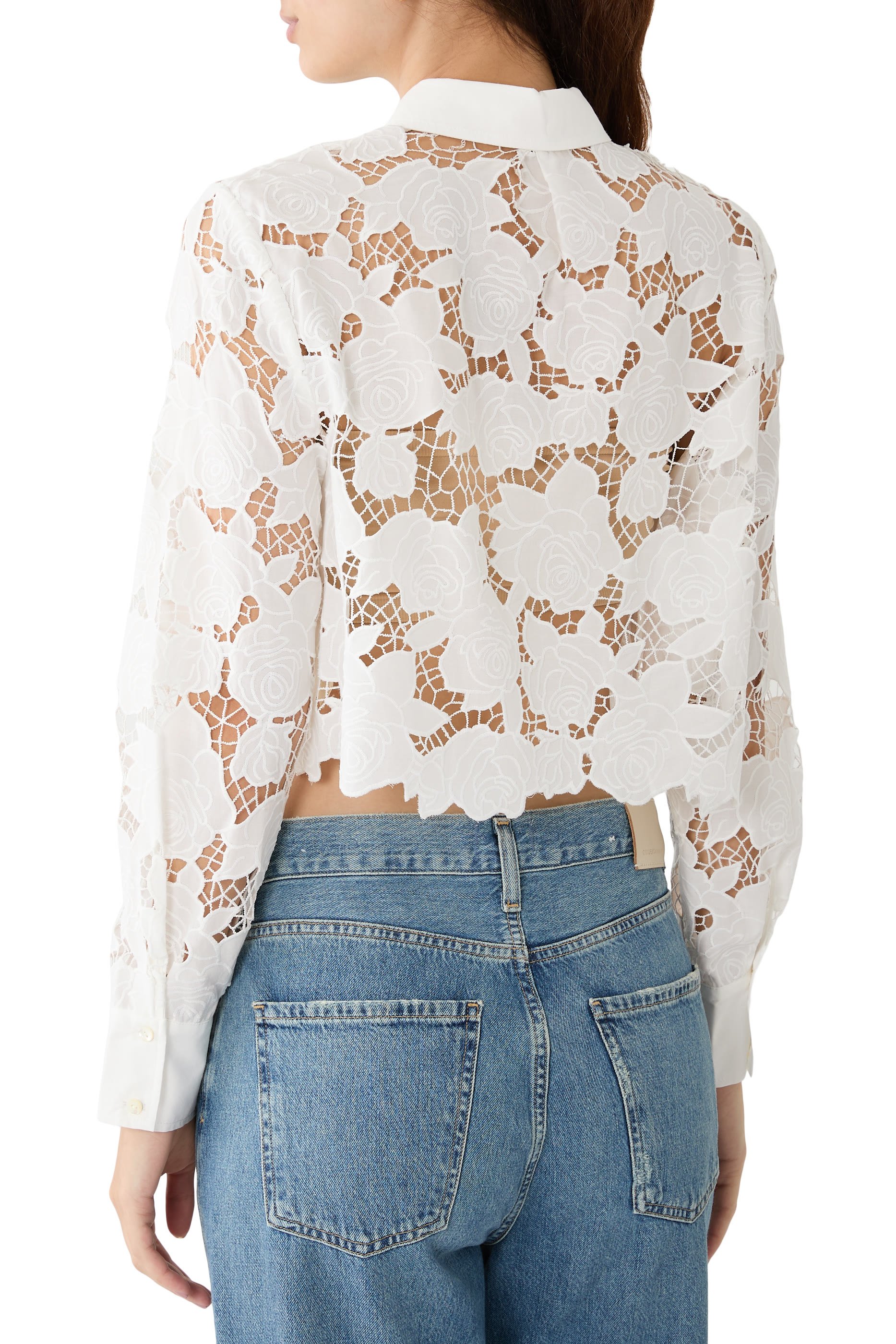 Seychelle Cropped Eyelet Blouse