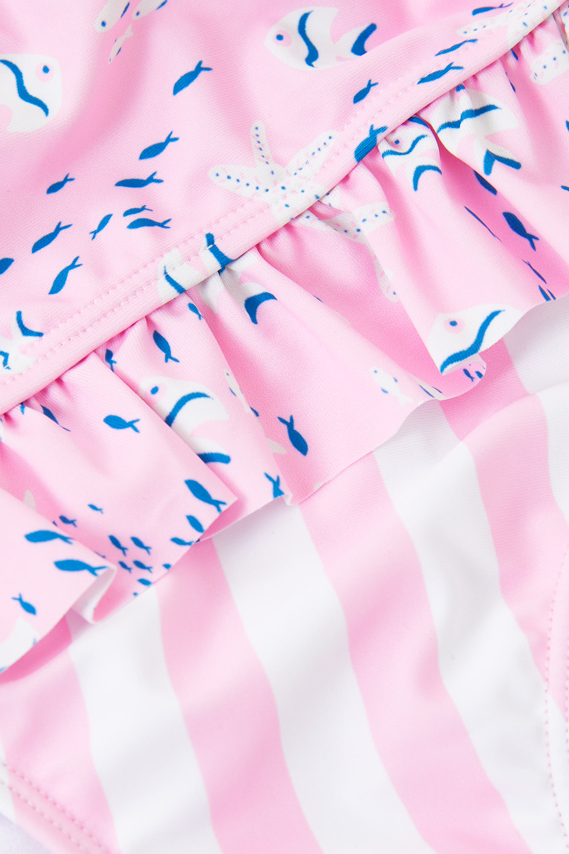 Kids Sea Frilled Crop Bikini Set