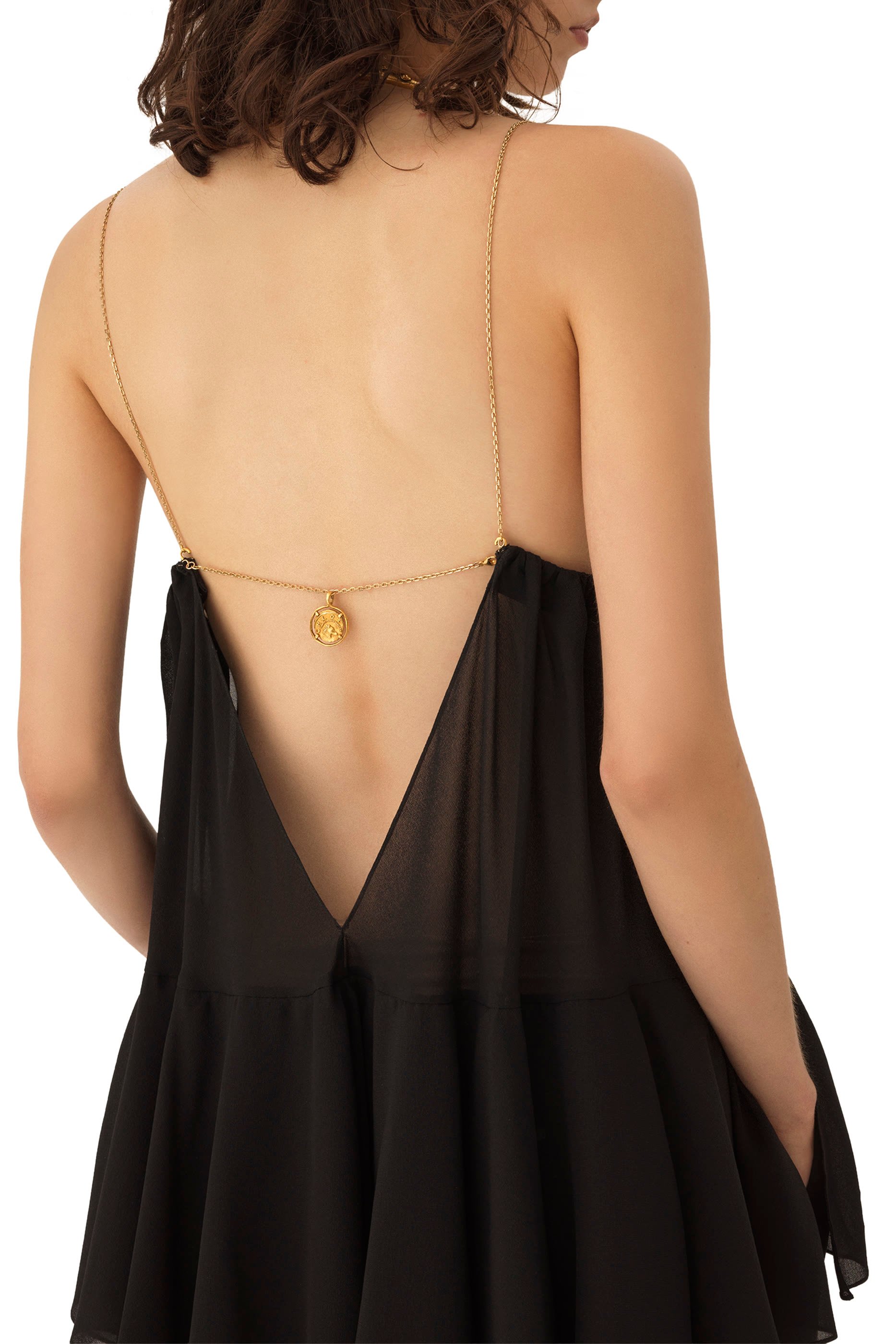 Sleeveless Long Silk Georgette Dress