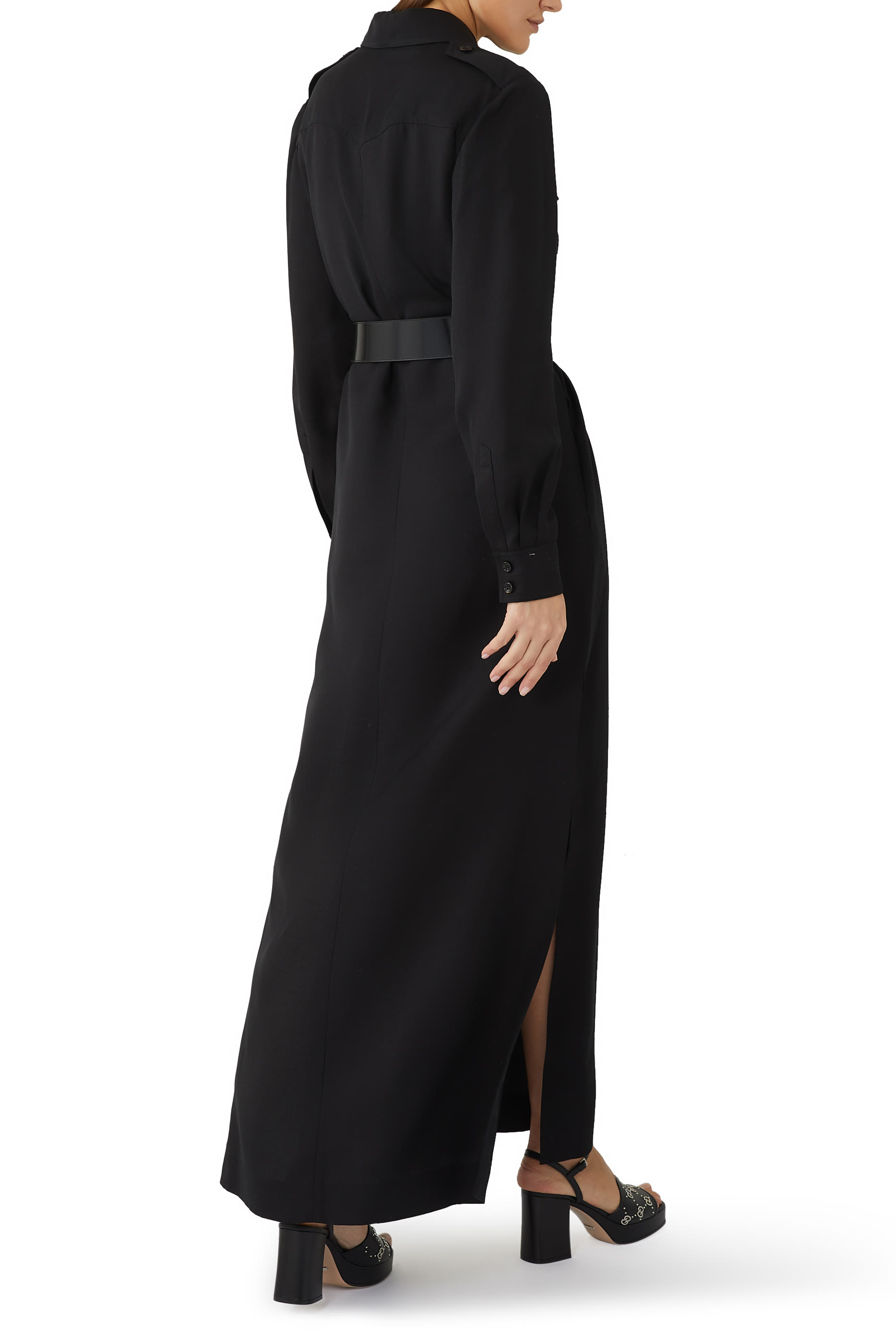 Viscose Silk Maxi Dress With Belt