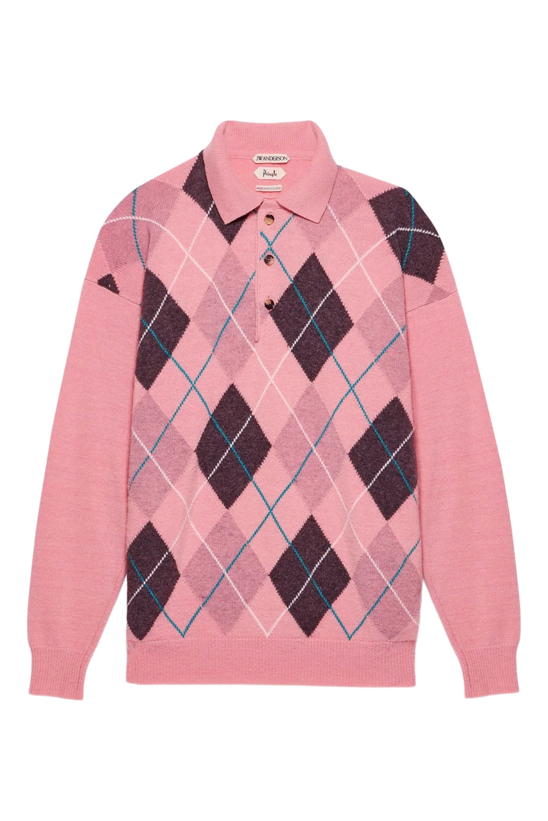  x Pringle Men&rsquo;s Knitted Argyle Polo Top