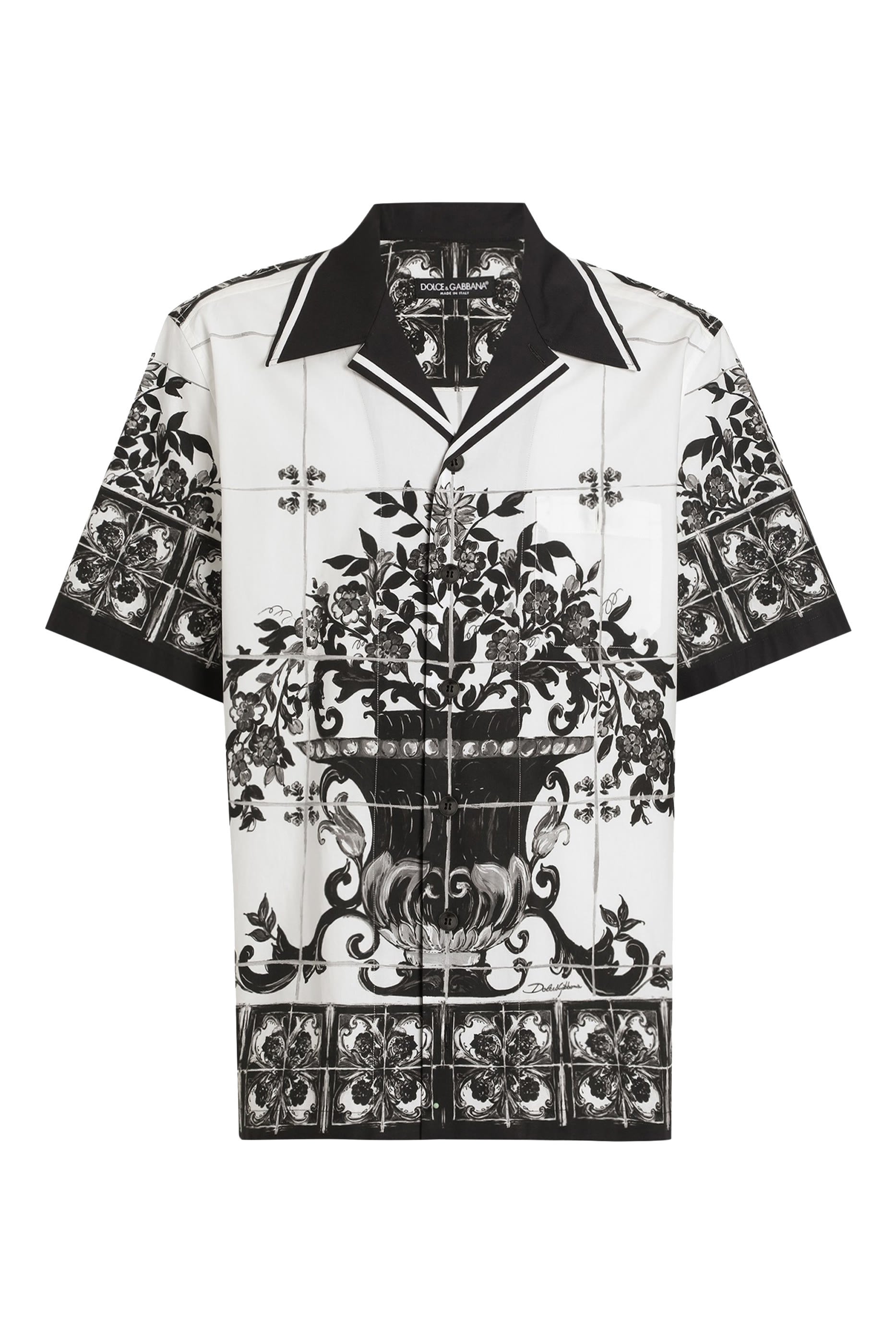 Majolica-Print Poplin Hawaii Shirt