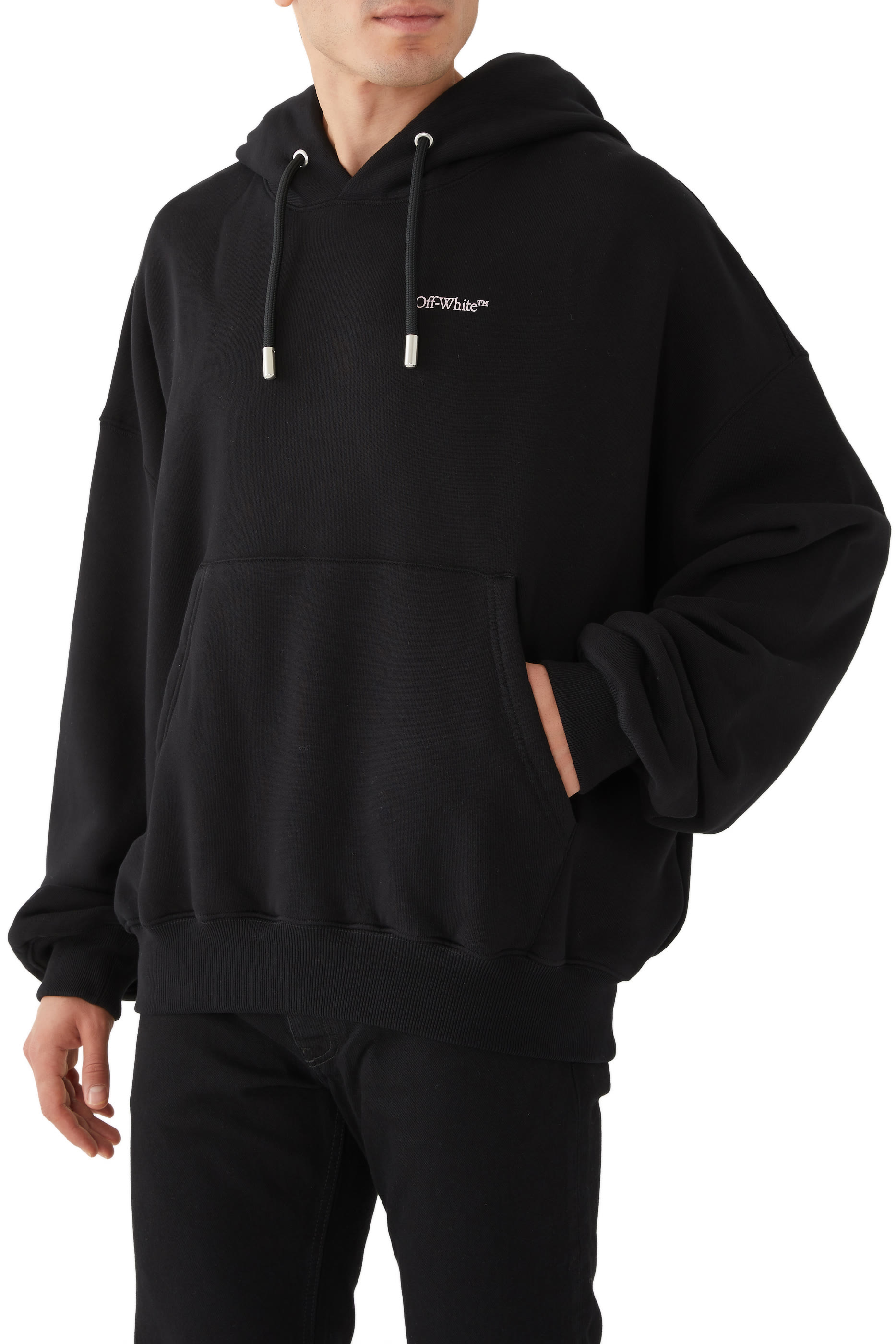 Arrow Design Logo-Embroidered Hoodie